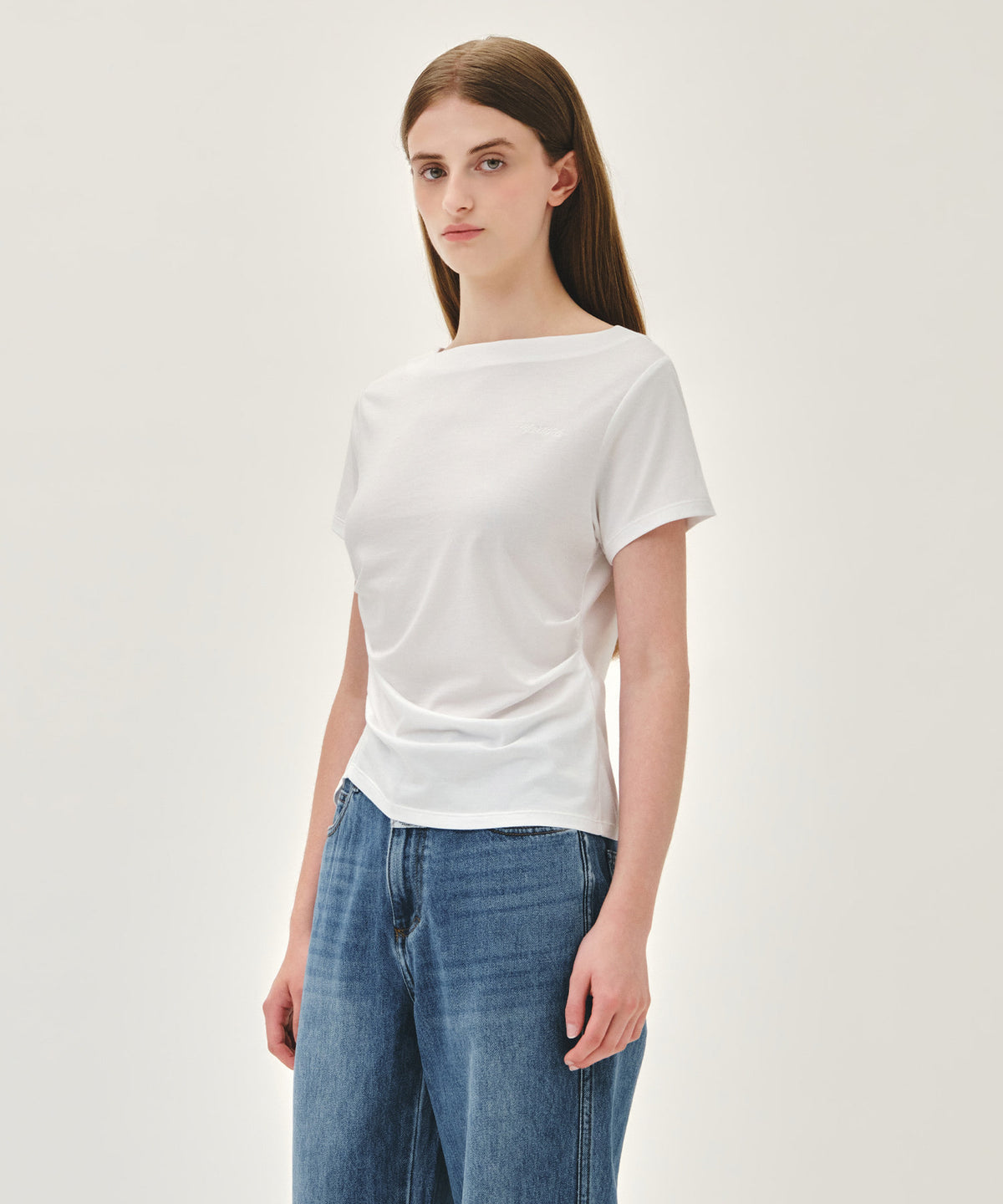 Marithe & Francois Girbaud - Waist Shirring Tee (White) product image 2 | TRAB K-Fashion Australia
