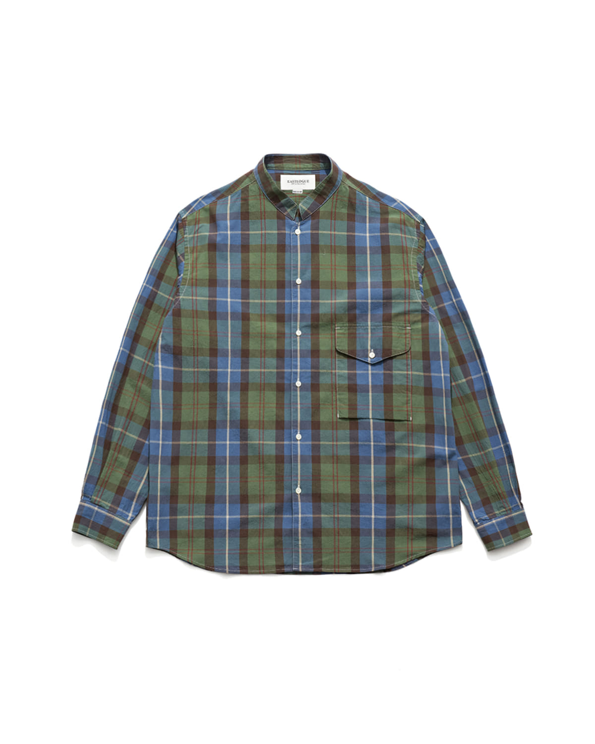 Eastlogue - Banded Collar Shirts (Blue & Green Madras) product image 5 | TRAB K-Fashion Australia