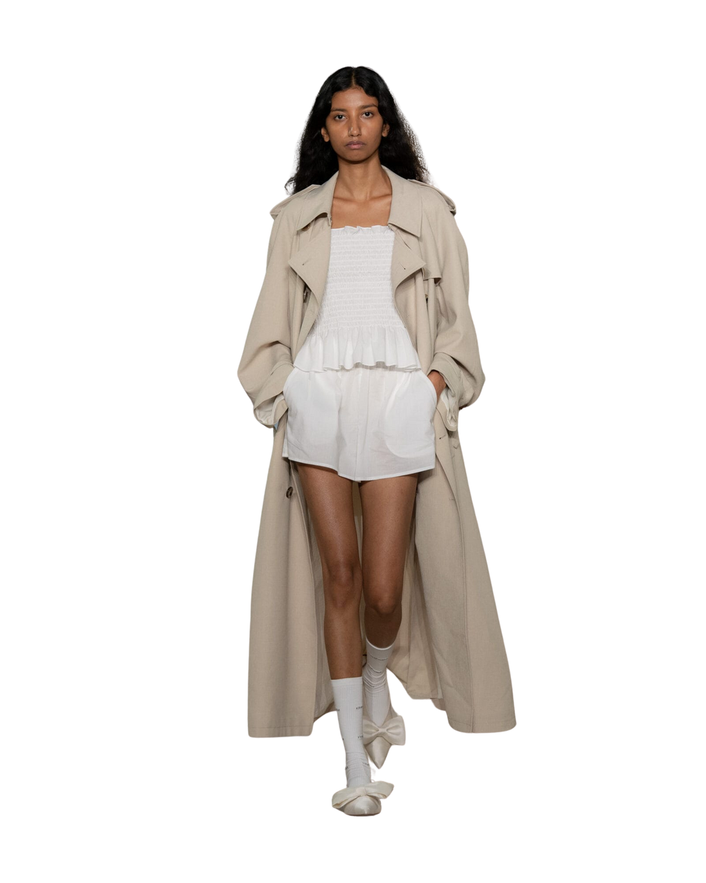 Kimhe Kim - Seersucker Smoked Top (White) product image 1 | TRAB K-Fashion Australia