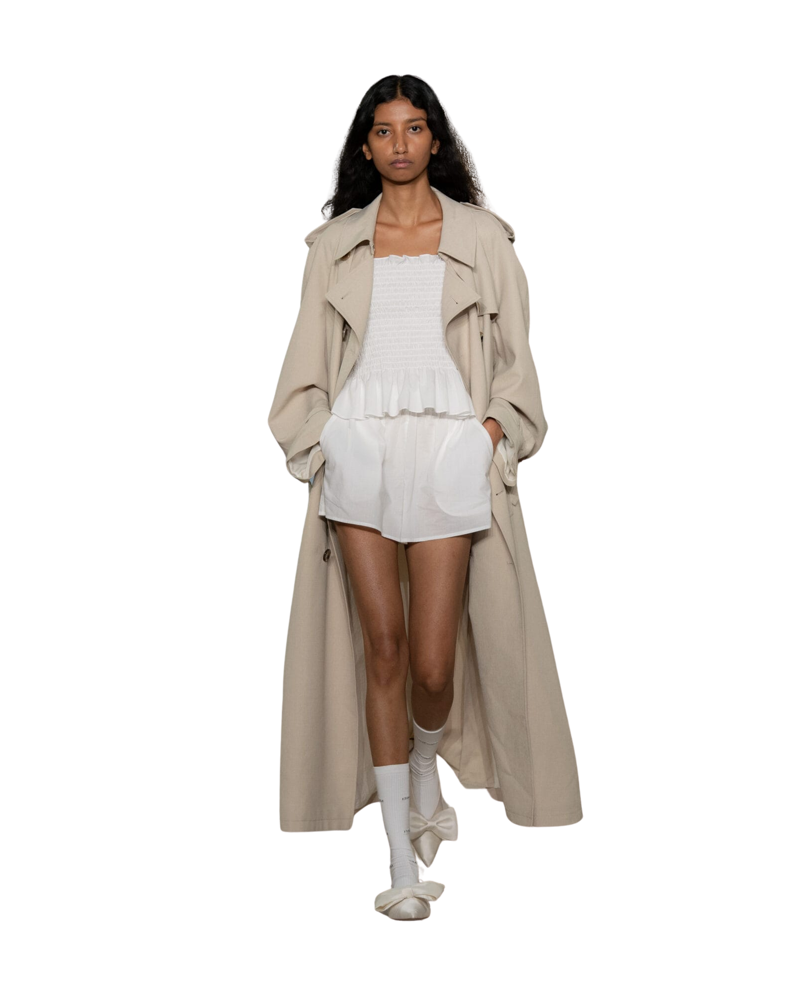 Kimhe Kim - Seersucker Smoked Top (White) product image 1 | TRAB K-Fashion Australia