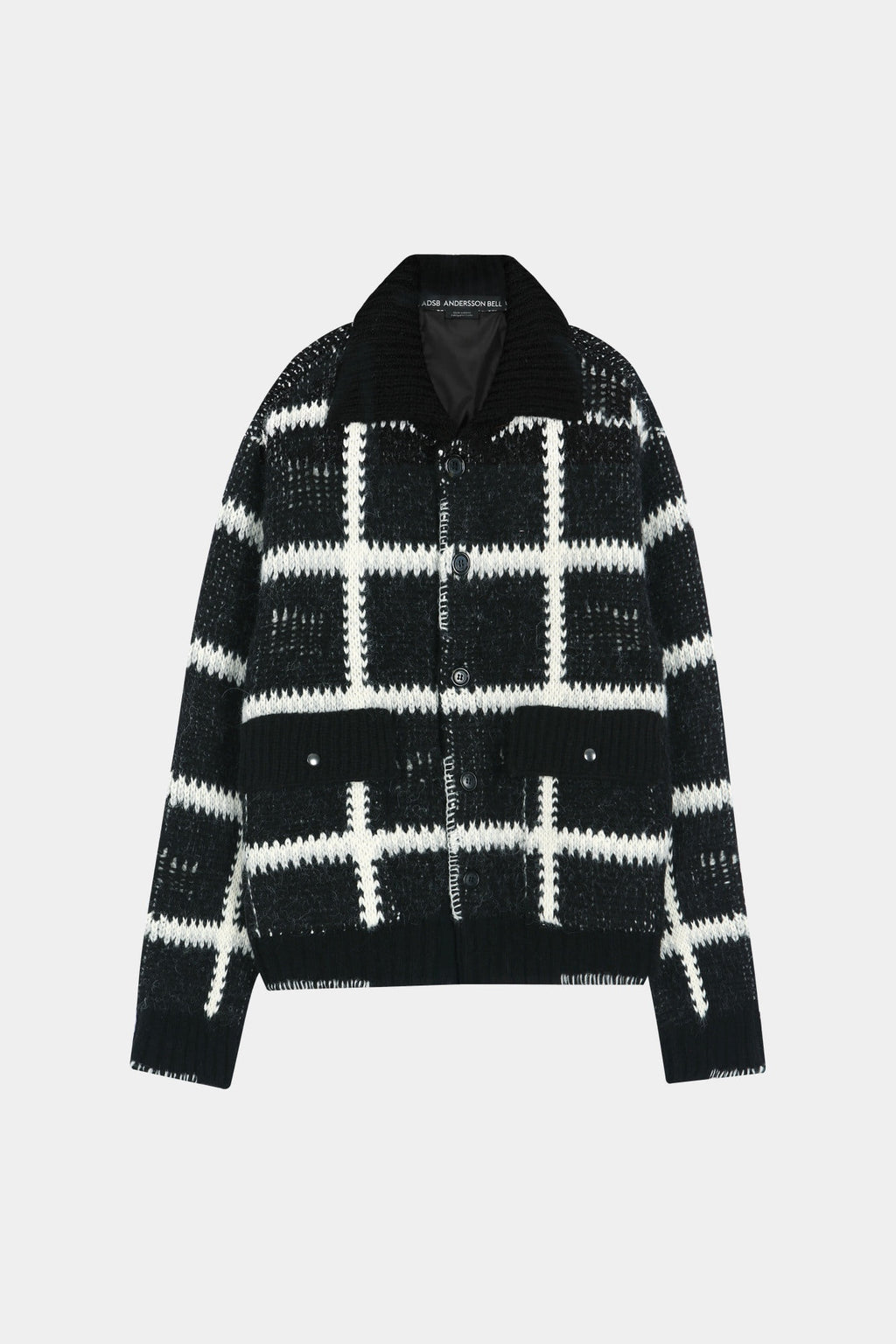 Andersson Bell - Shaggy Check Button Cardigan (Black) product image 8 | TRAB K-Fashion Australia