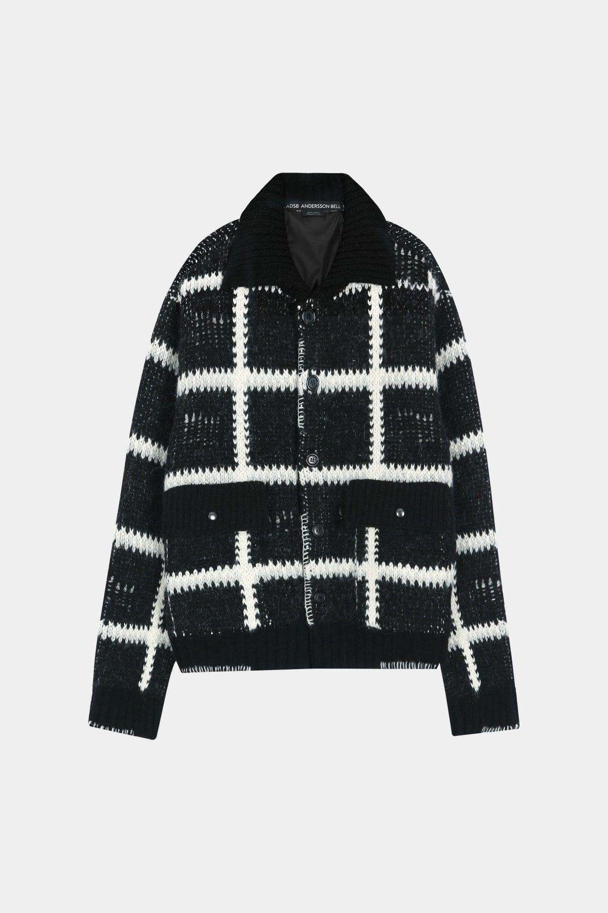 Andersson Bell - Shaggy Check Button Cardigan (Black) product image 8 | TRAB K-Fashion Australia