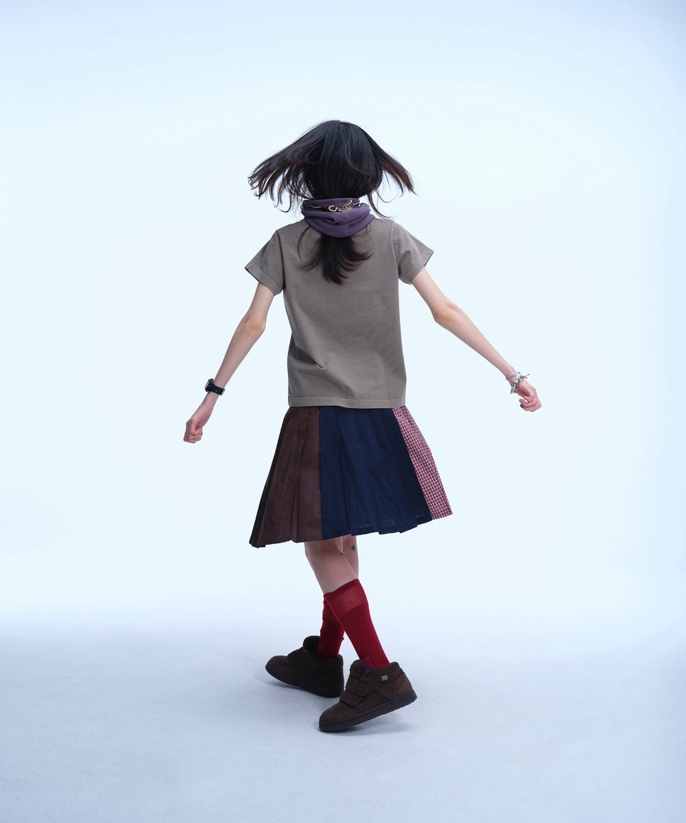 Coyseio - Triple Layer Pleated Skirt (Brown) product image 5 | TRAB K-Fashion Australia