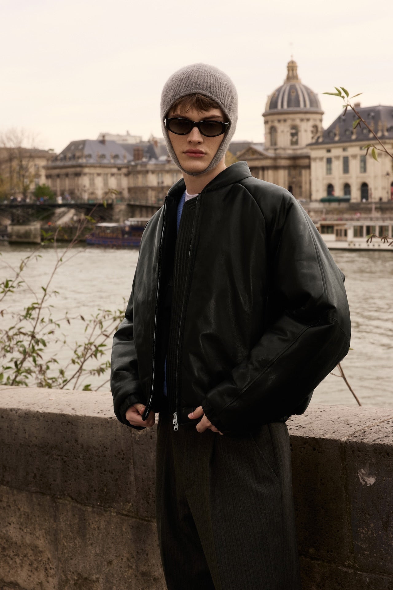 STU - Padded Lambskin Bomber In (Black) product image 6 | TRAB K-Fashion Australia