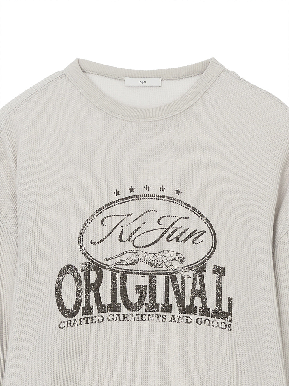 Kijun - Original Logo Waffle Long Sleeve Tee (Light Grey) product image 8 | TRAB K-Fashion Australia