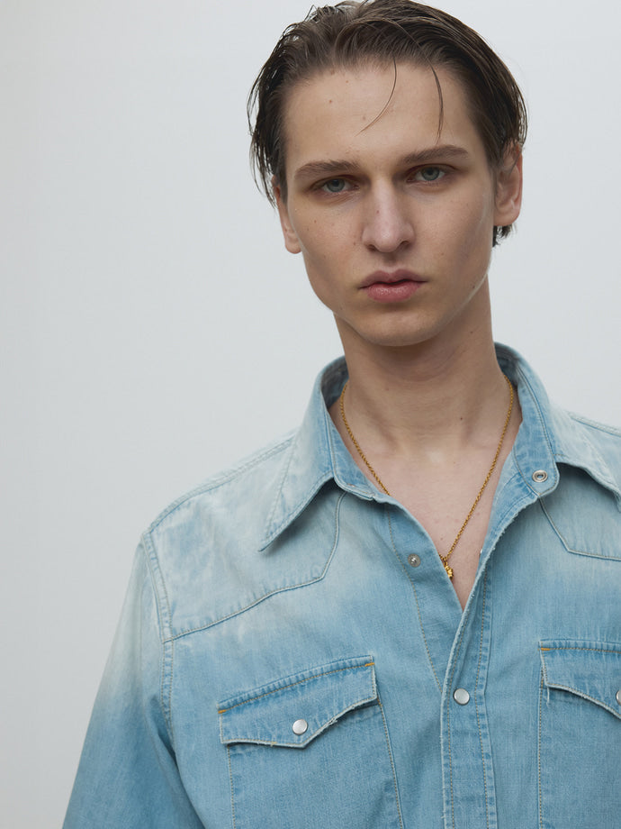 Tonywack - Washed Denim Cut-Off Shirt (Washed Blue) product image 5 | TRAB K-Fashion Australia