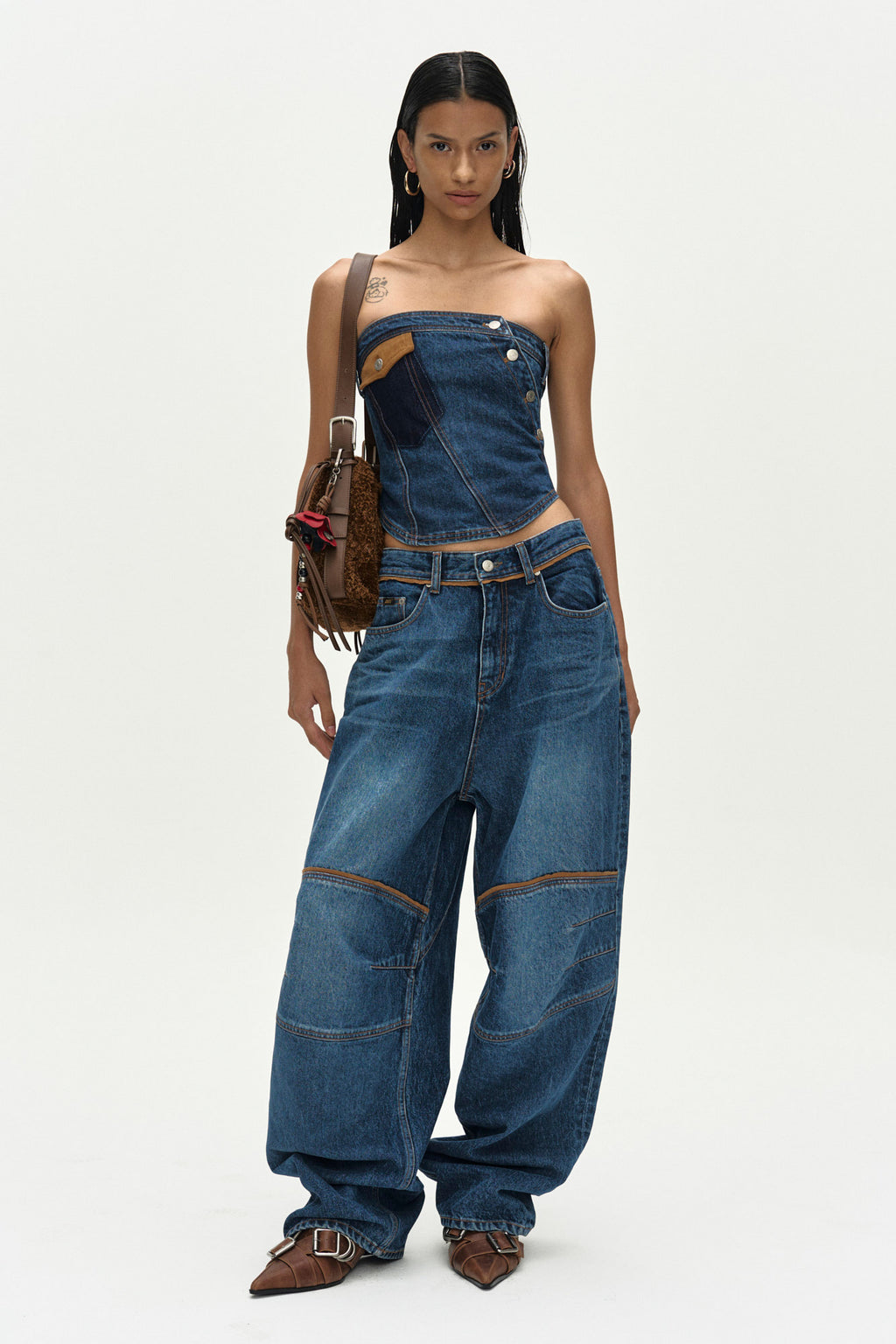 Andersson Bell - Denim Twist Bustier (Blue) product image 8 | TRAB K-Fashion Australia