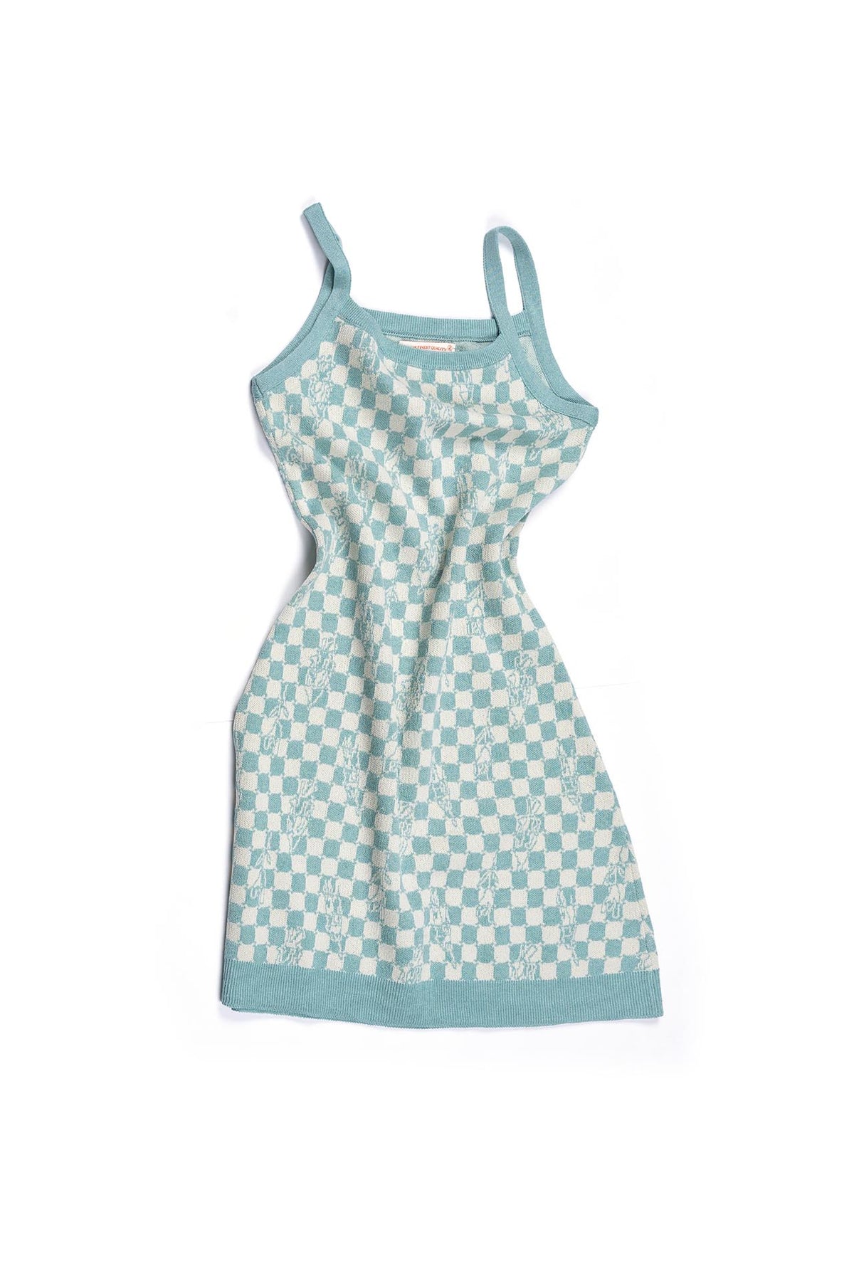 Ioedle - Checkerboard Illusion Sleeveless Knit Dress (Mint) product image 2 | TRAB K-Fashion Australia