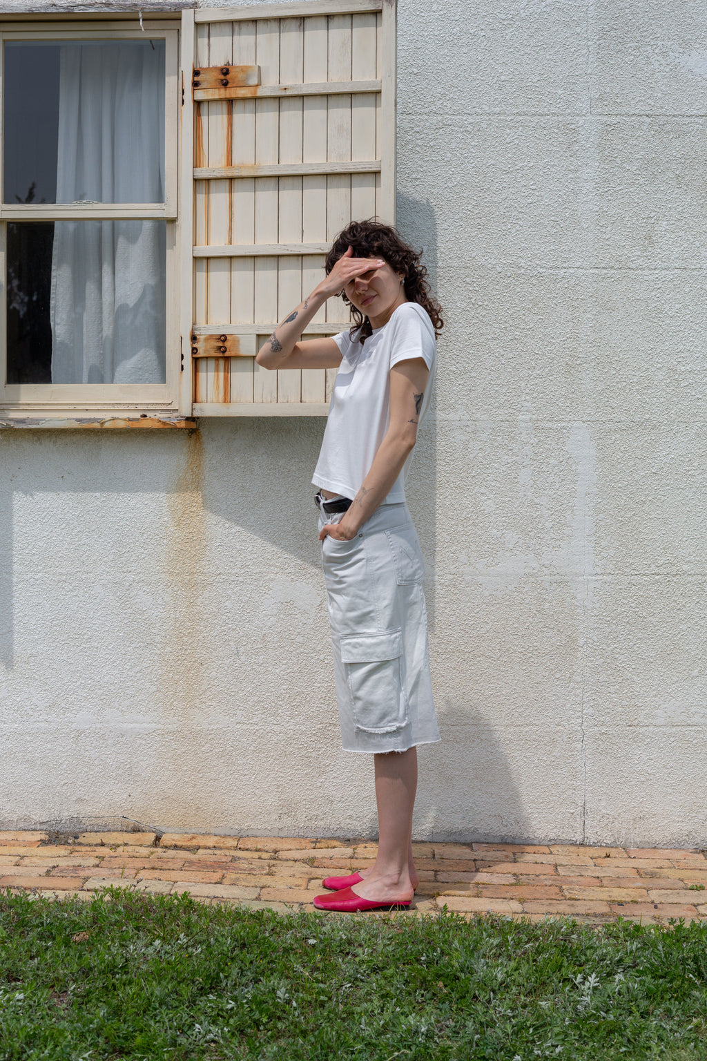 Matin Kim - Matin Shadow Typo Top (White) product image 5 | TRAB K-Fashion Australia