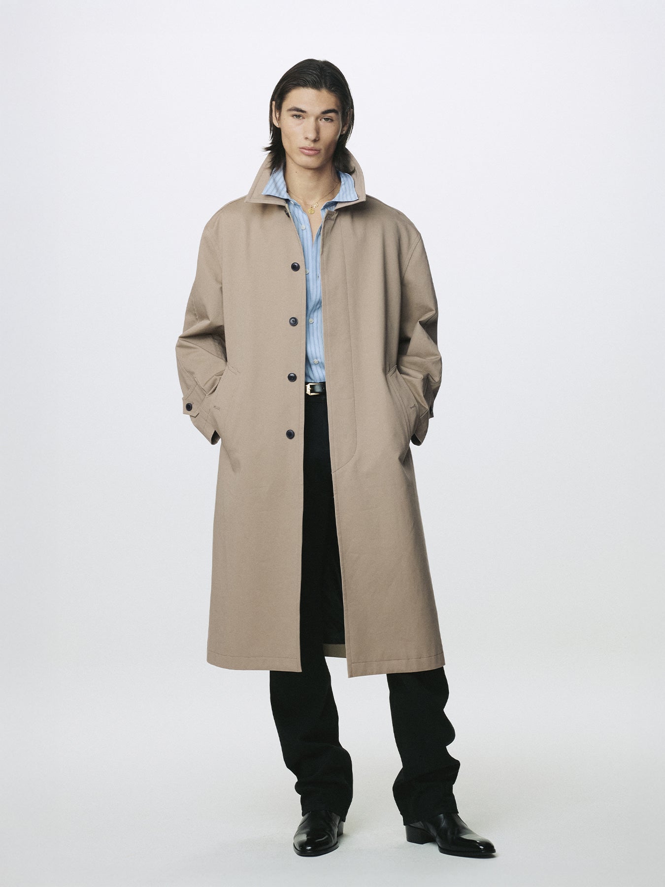 Tonywack - Cotton Drill Single-Breasted Overcoat (Beige) product image 2 | TRAB K-Fashion Australia
