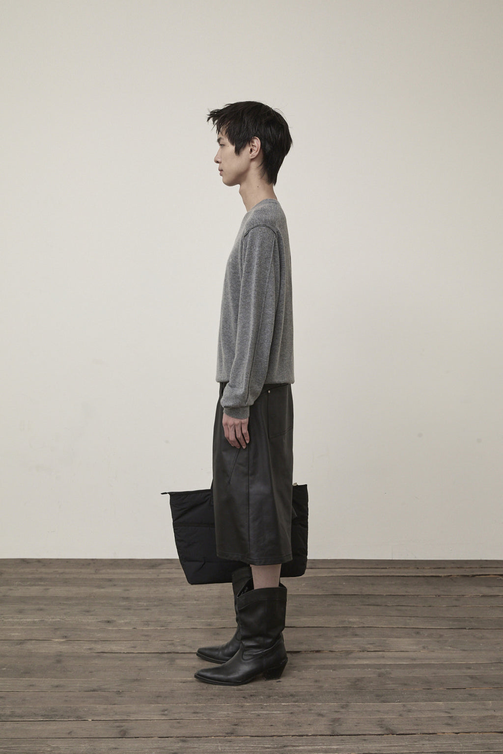 Matin Kim - Cashmere Blended Round Knit Pullover (Grey) product image 13 | TRAB K-Fashion Australia