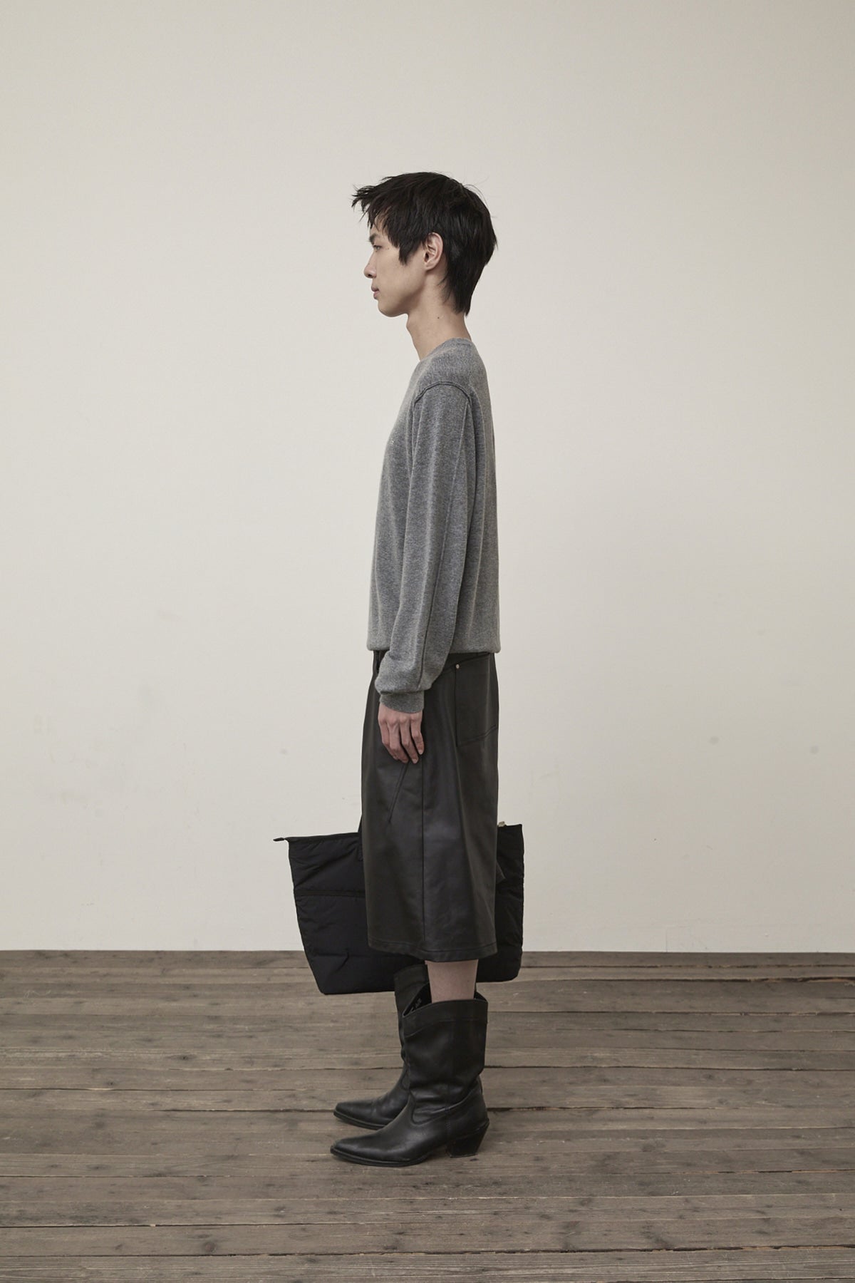 Matin Kim - Cashmere Blended Round Knit Pullover (Grey) product image 13 | TRAB K-Fashion Australia