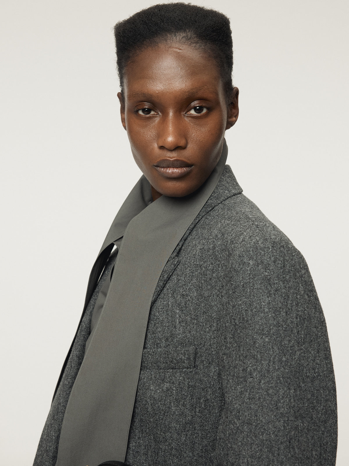 Recto - Double Breasted Tailored Wool Jacket (Charcoal Grey) product image 7 | TRAB K-Fashion Australia