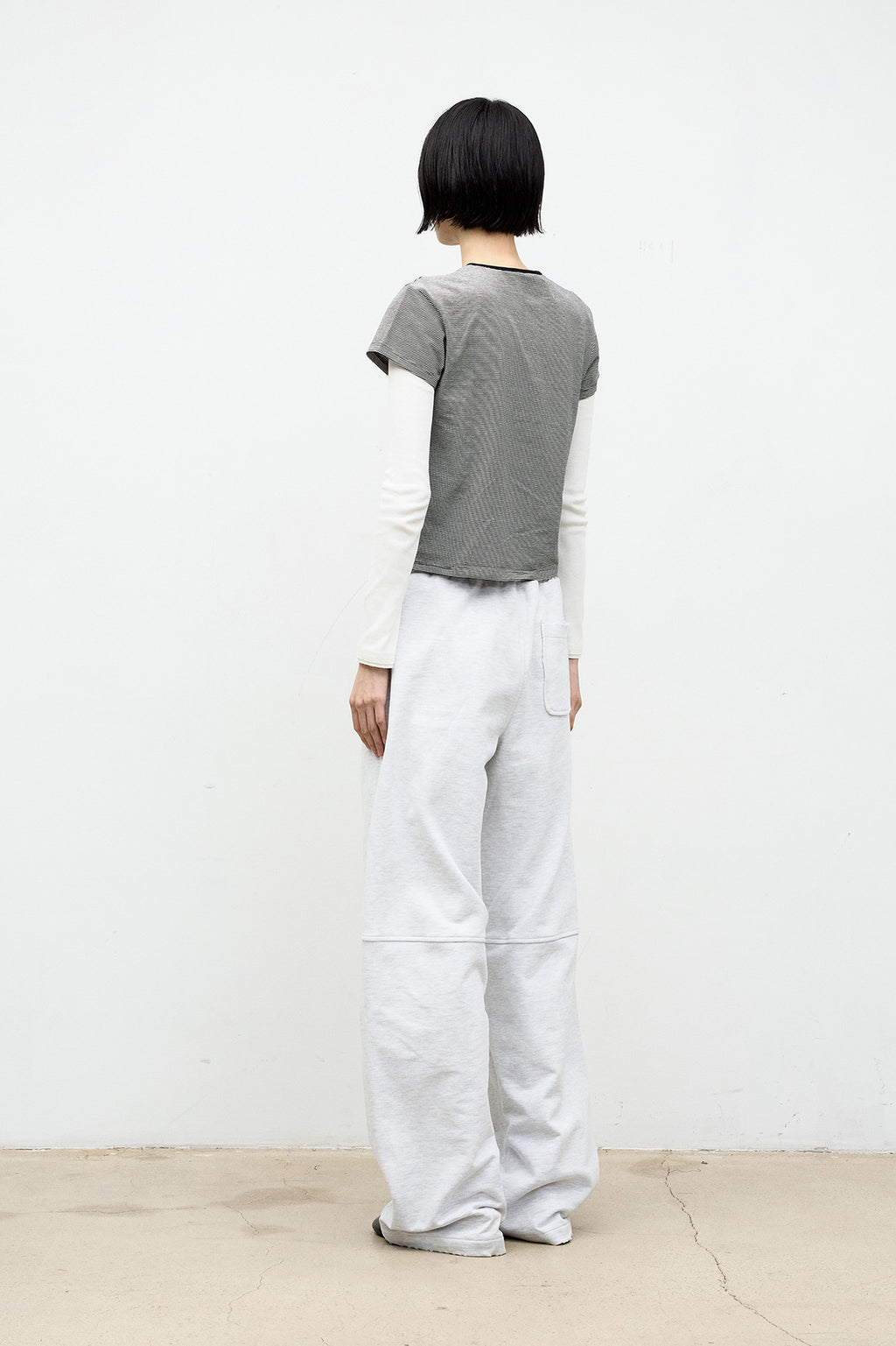 Coor - Striped Crop T-Shirt (Black) product image 4 | TRAB K-Fashion Australia