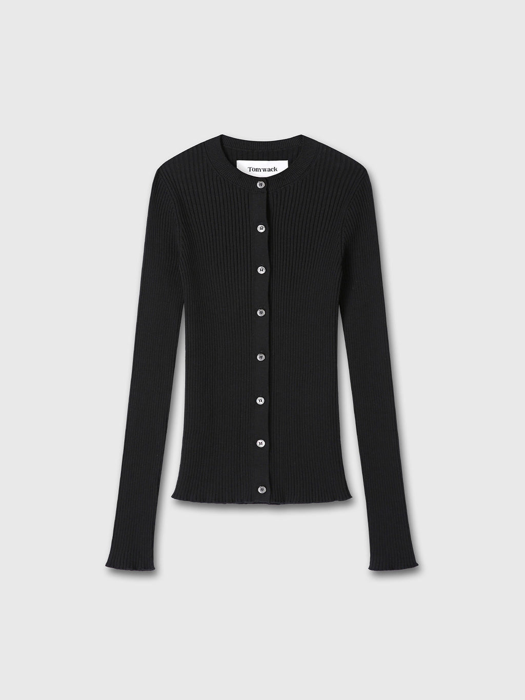 Tonywack - Silk Cotton Ribbed Button Cardigan (Black) product image 9 | TRAB K-Fashion Australia