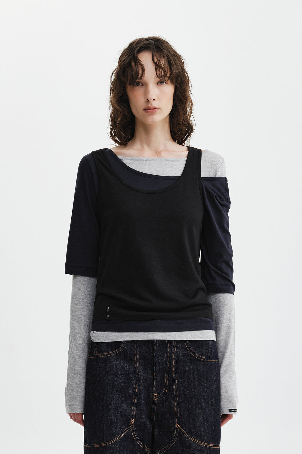 Matin Kim - Triple Layered Multi Way Top (Navy) product image 15 | TRAB K-Fashion Australia