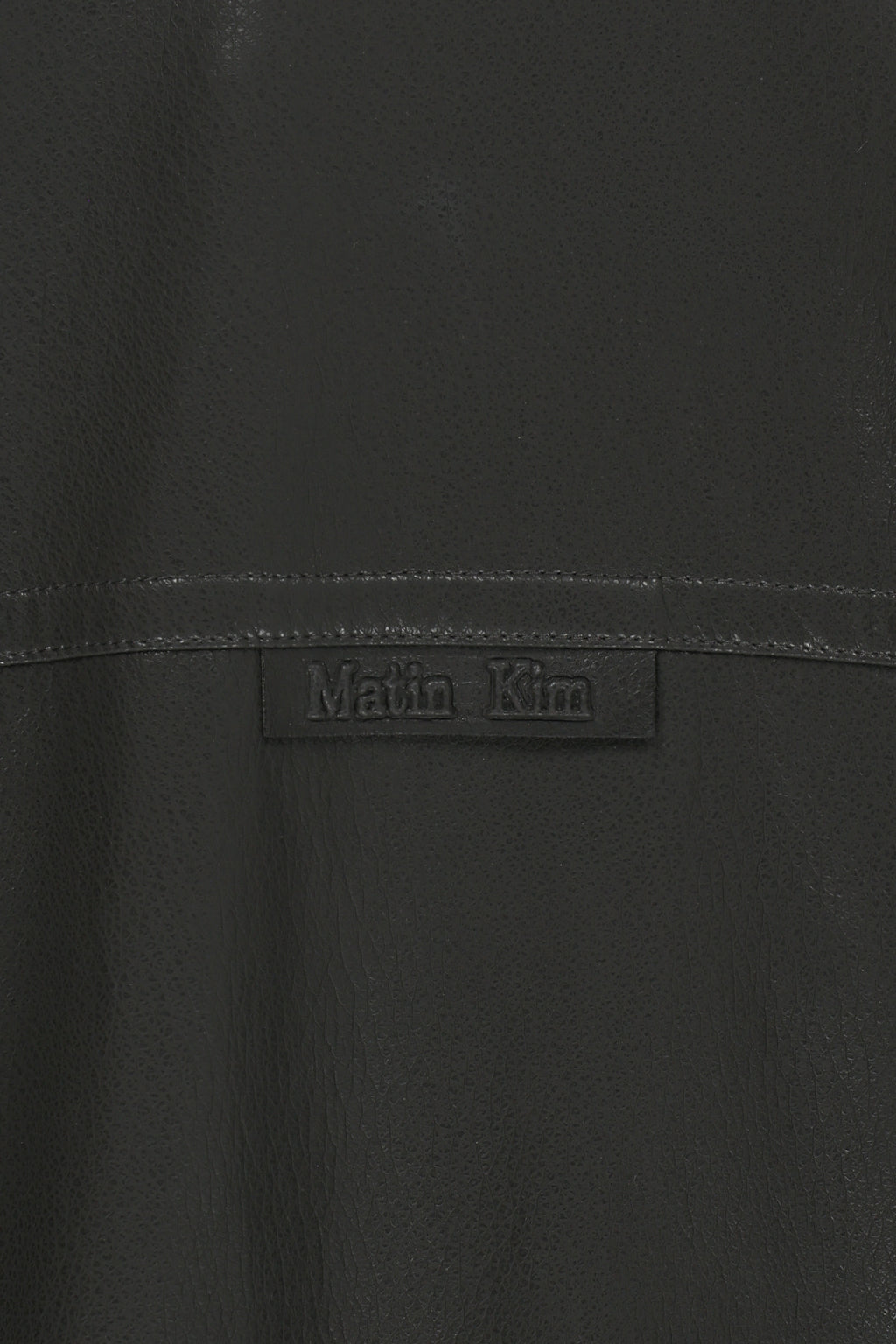 Matin Kim - Small Logo Faux Leather High Neck Jumper (Dark Brown) product image 7 | TRAB K-Fashion Australia