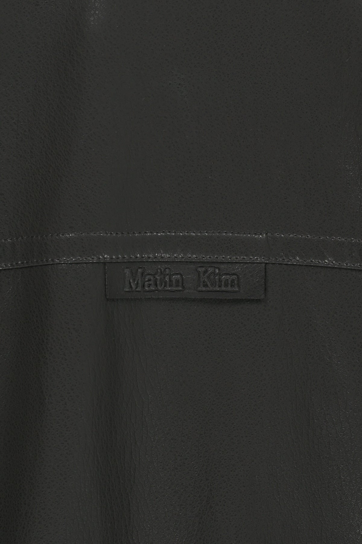 Matin Kim - Small Logo Faux Leather High Neck Jumper (Dark Brown) product image 7 | TRAB K-Fashion Australia