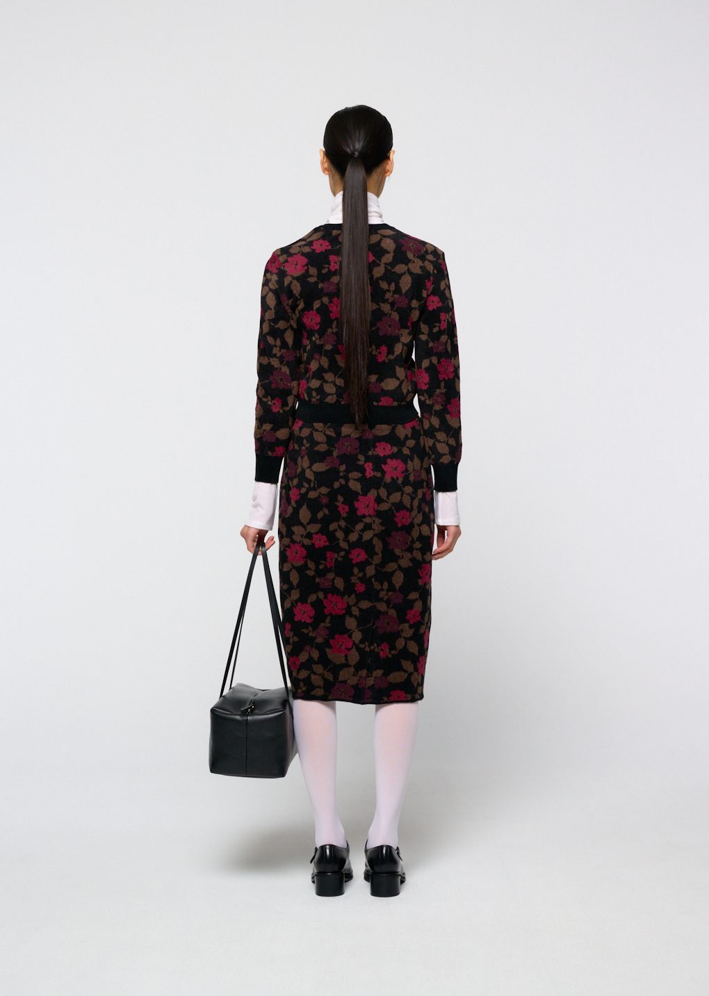 Amomento - Floral jacquard cardigan (Black) product image 4 | TRAB K-Fashion Australia
