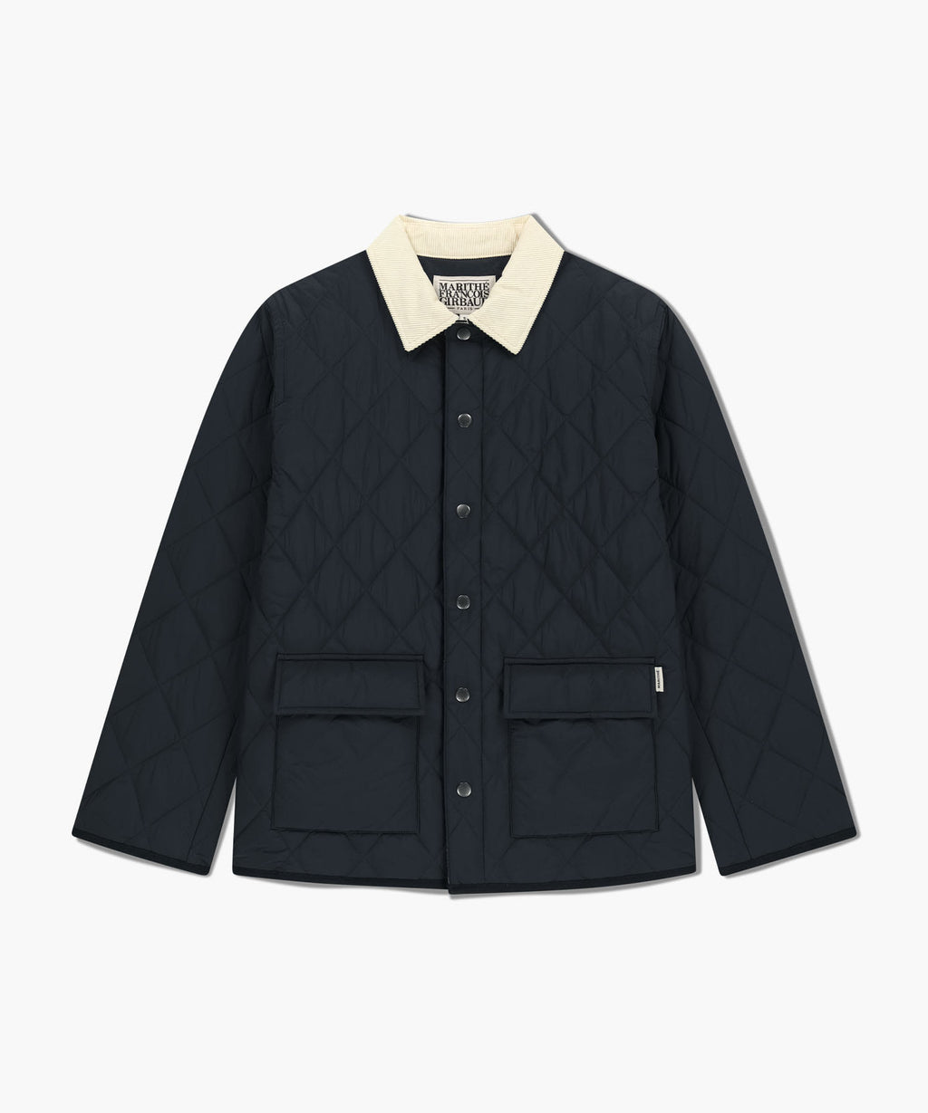 Marithe & Francois Girbaud - Corduroy Collar Quilted Jacket (Navy) product image 6 | TRAB K-Fashion Australia