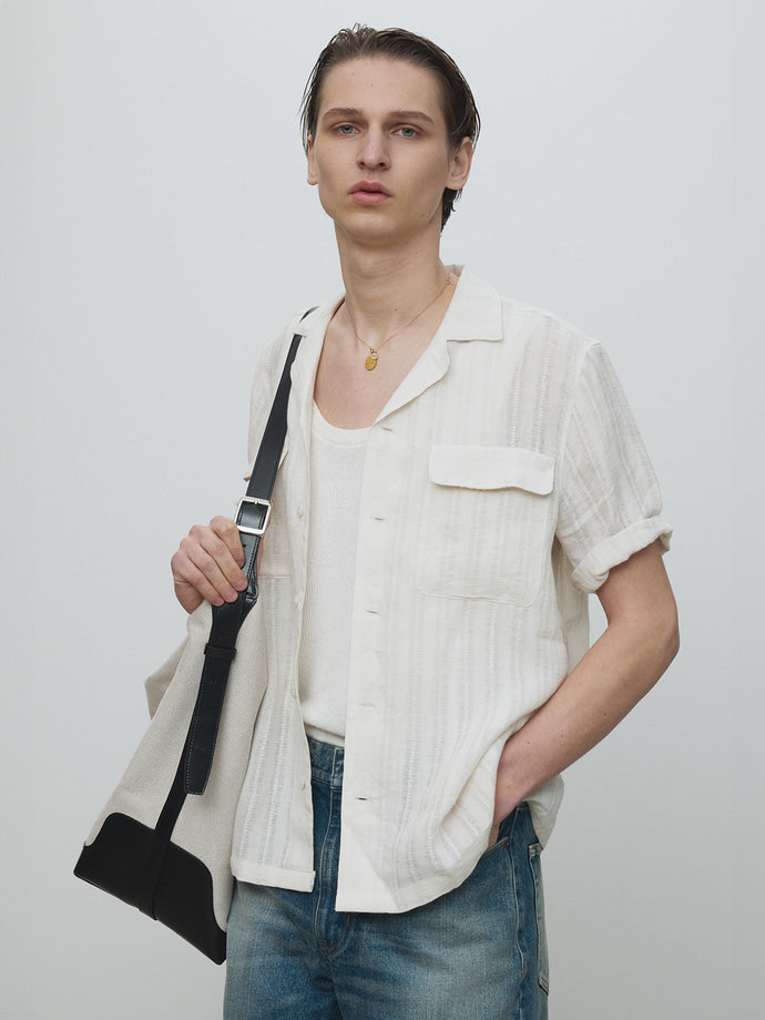 Tonywack - French Linen Croched Shirt (Light Beige) product image 3 | TRAB K-Fashion Australia