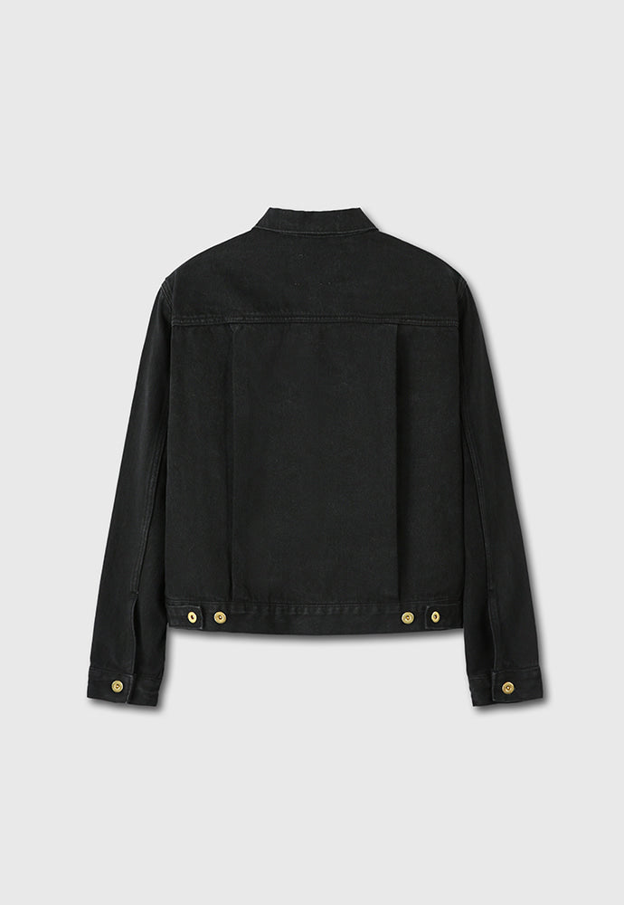 Tonywack - Type Ii Cropped Denim Jacket (Rinsed Black) product image 8 | TRAB K-Fashion Australia