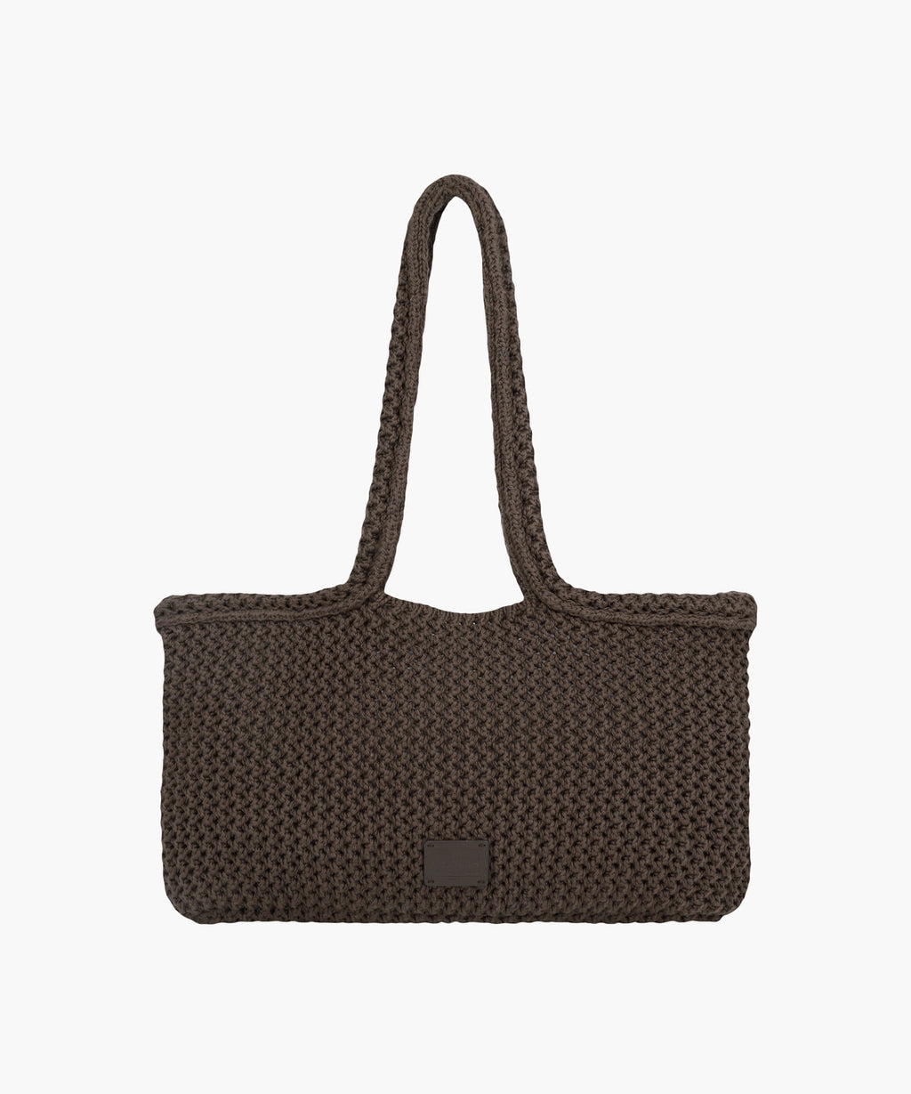 Marithe & Francois Girbaud - Classic Logo Net Shoulder Bag (Dark Brown) product image 1 | TRAB K-Fashion Australia