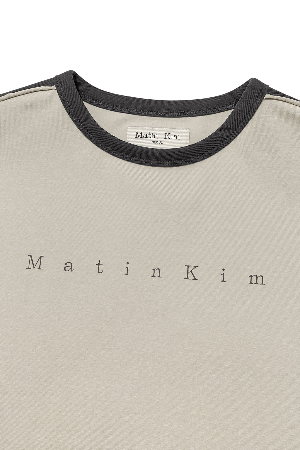 Matin Kim - Color Line Point Logo Top (Beige) product image 3 | TRAB K-Fashion Australia