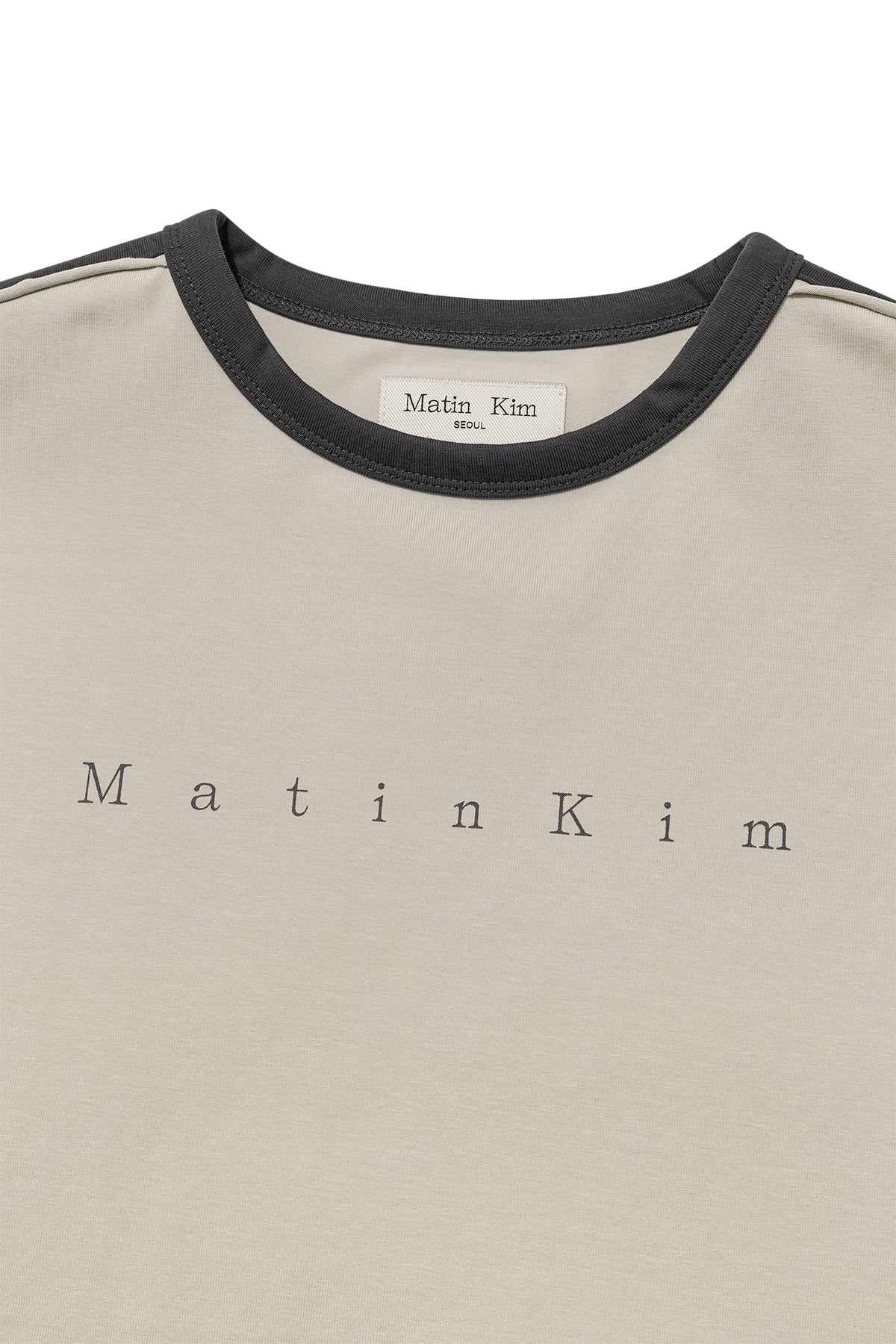 Matin Kim - Color Line Point Logo Top (Beige) product image 3 | TRAB K-Fashion Australia