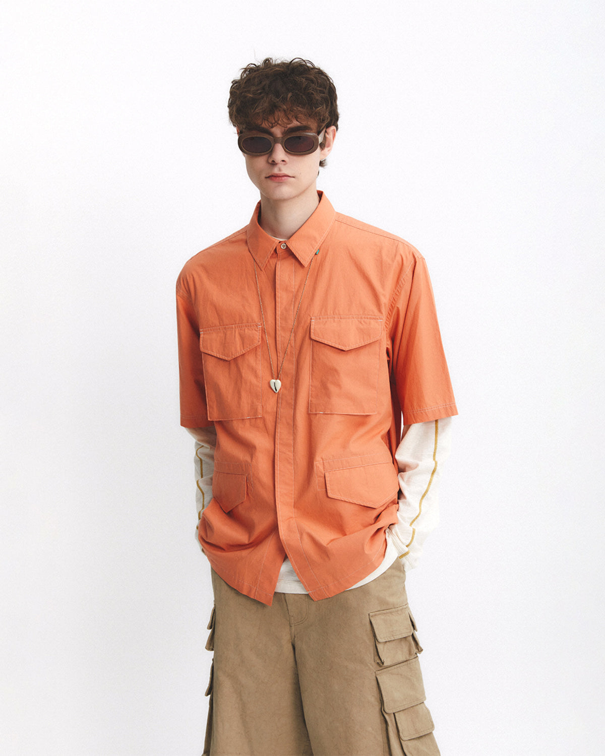 Eastlogue - M-65 Half Shirts (Orange) product image 2 | TRAB K-Fashion Australia