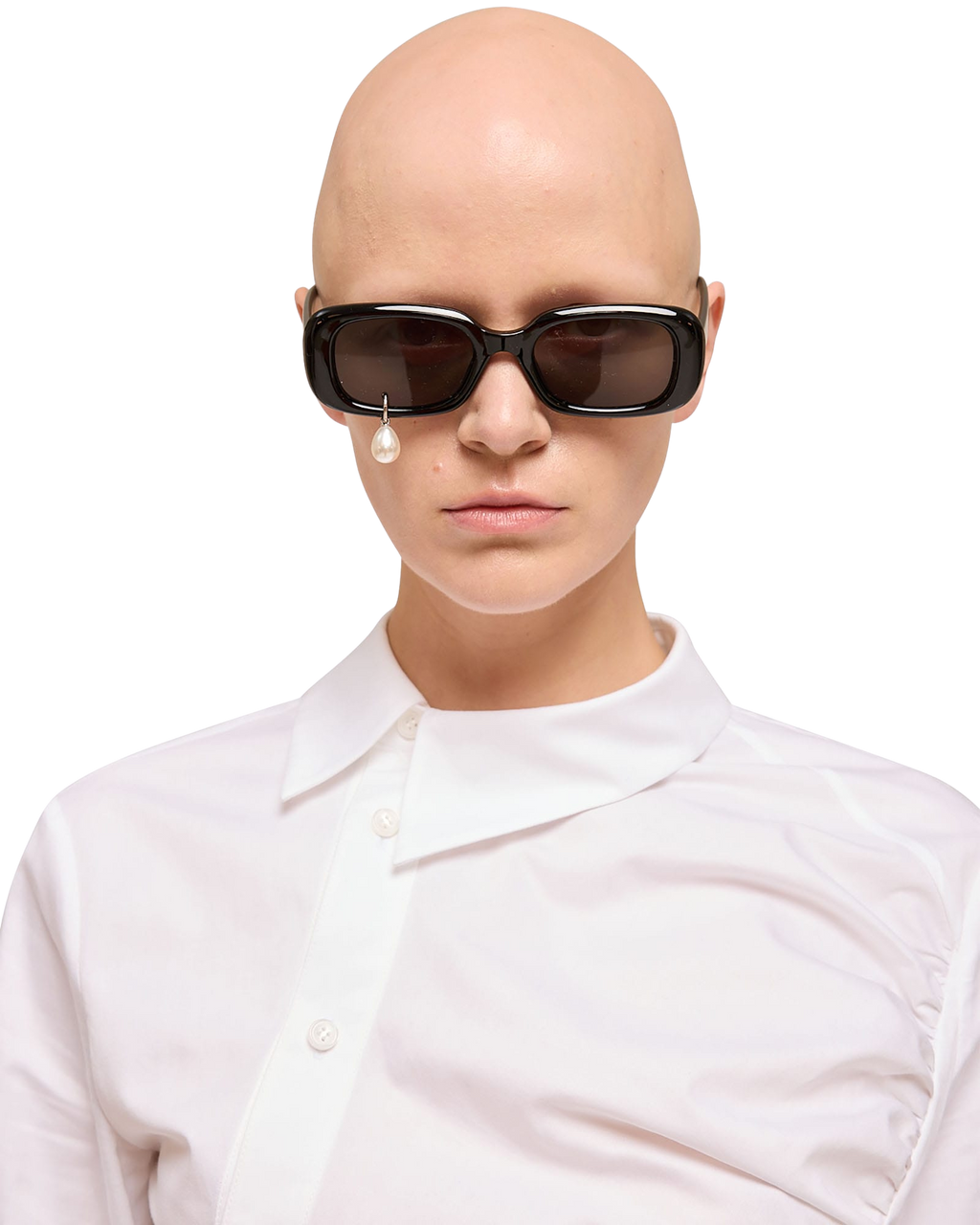 Kimhe Kim - Asymmetrical Shirring Shirt (White) product image 9 | TRAB K-Fashion Australia