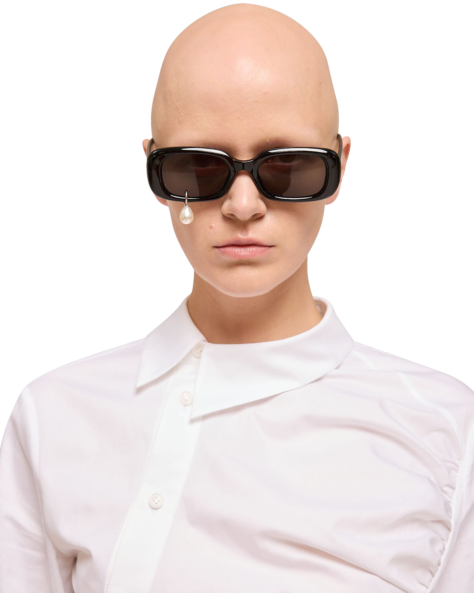 Kimhe Kim - Asymmetrical Shirring Shirt (White) product image 9 | TRAB K-Fashion Australia