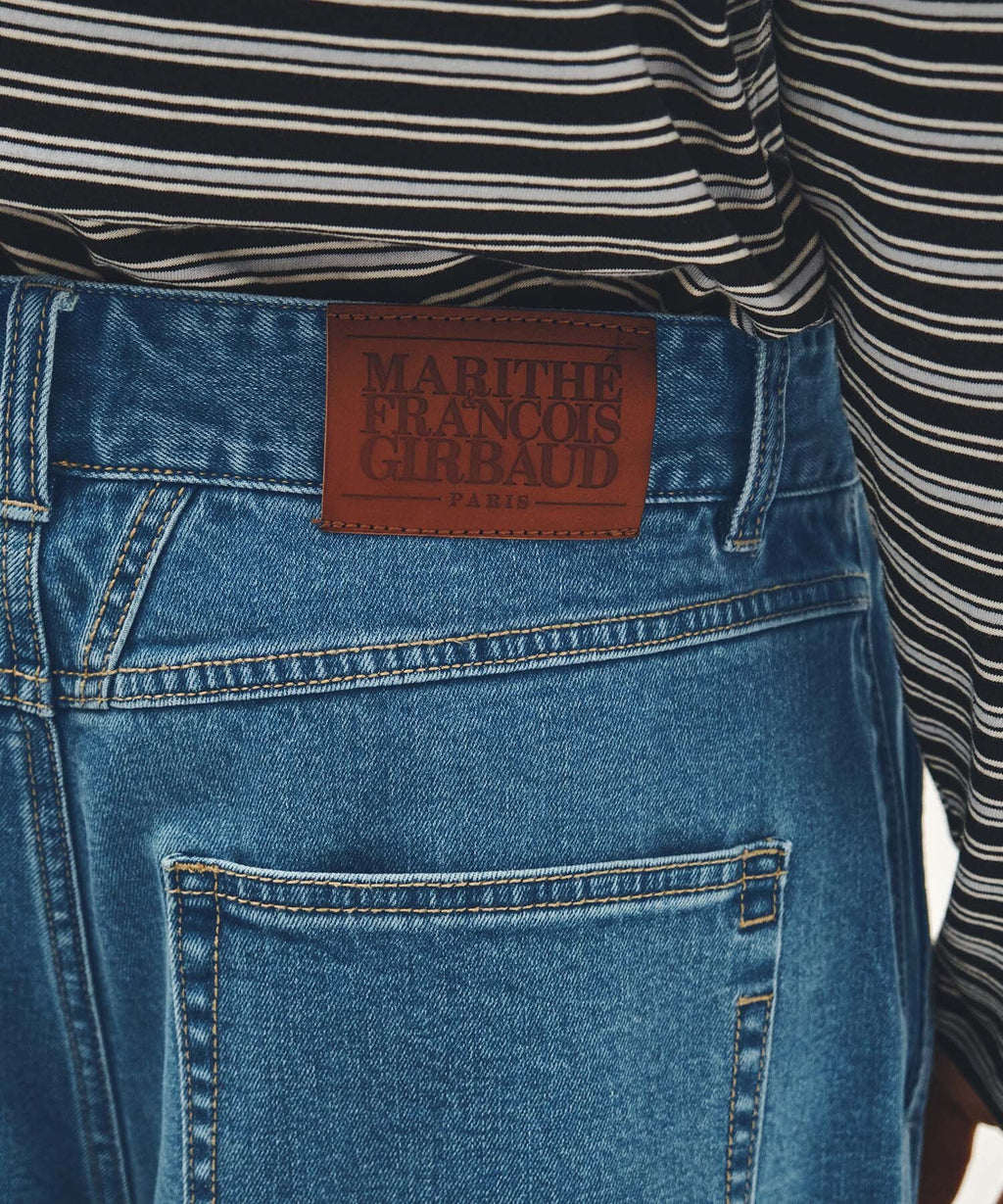 Marithe & Francois Girbaud - New M Low-waist Tuck Wide Denim Pants (Blue) product image 2 | TRAB K-Fashion Australia
