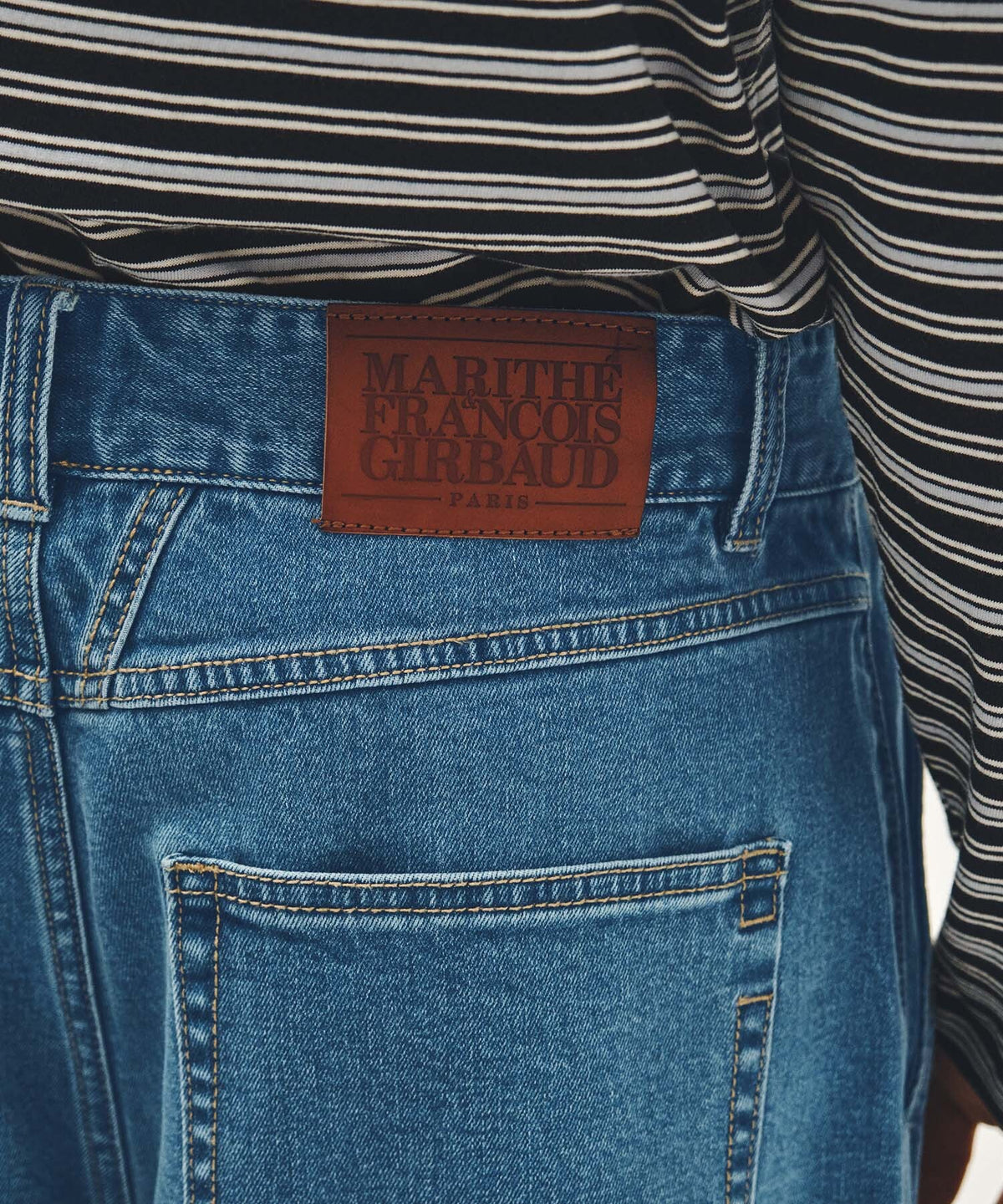 Marithe & Francois Girbaud - New M Low-waist Tuck Wide Denim Pants (Blue) product image 2 | TRAB K-Fashion Australia