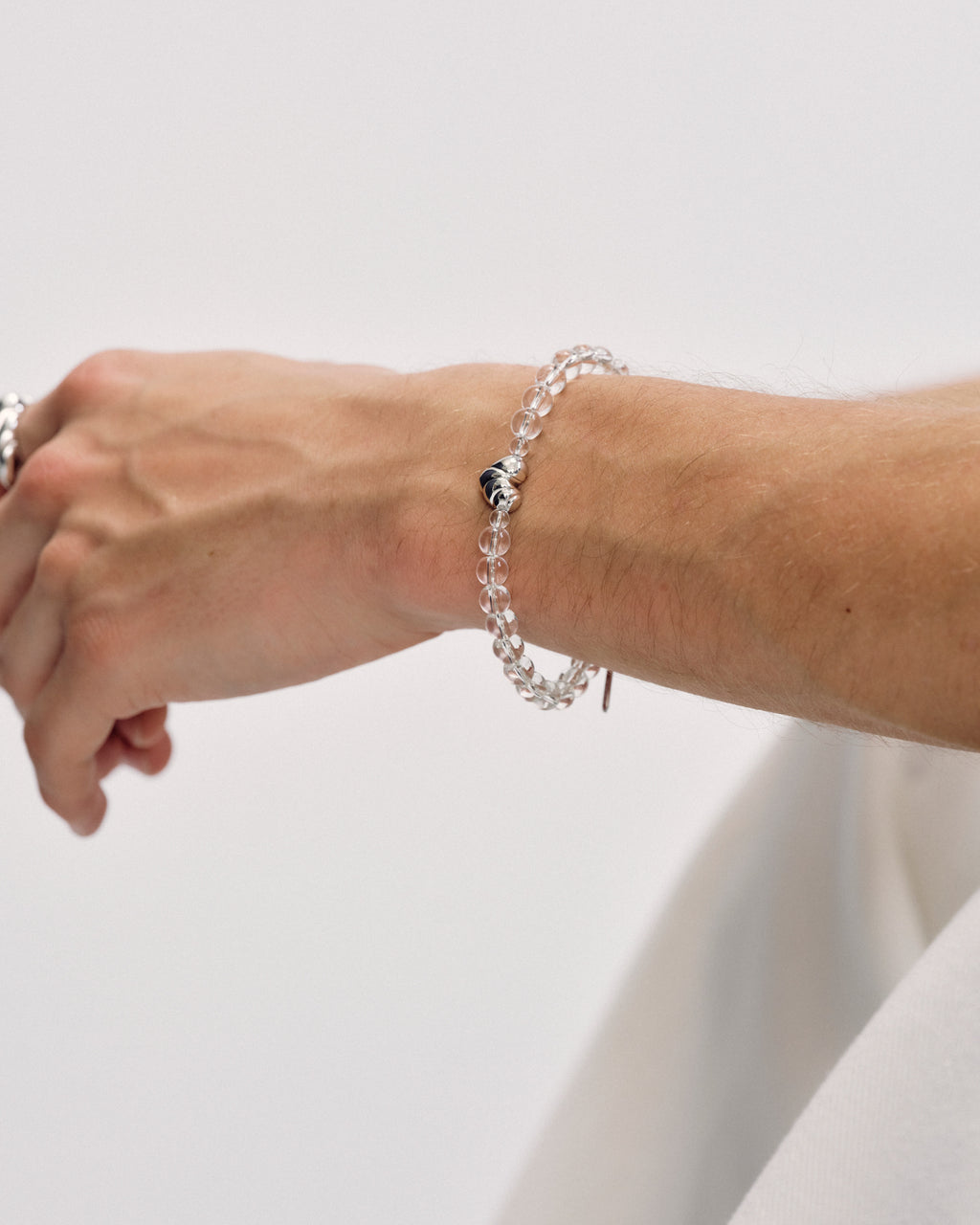 Numbering - Clear Quartz Bracelet with Wavy Heart #5939 product image 1 | TRAB K-Fashion Australia