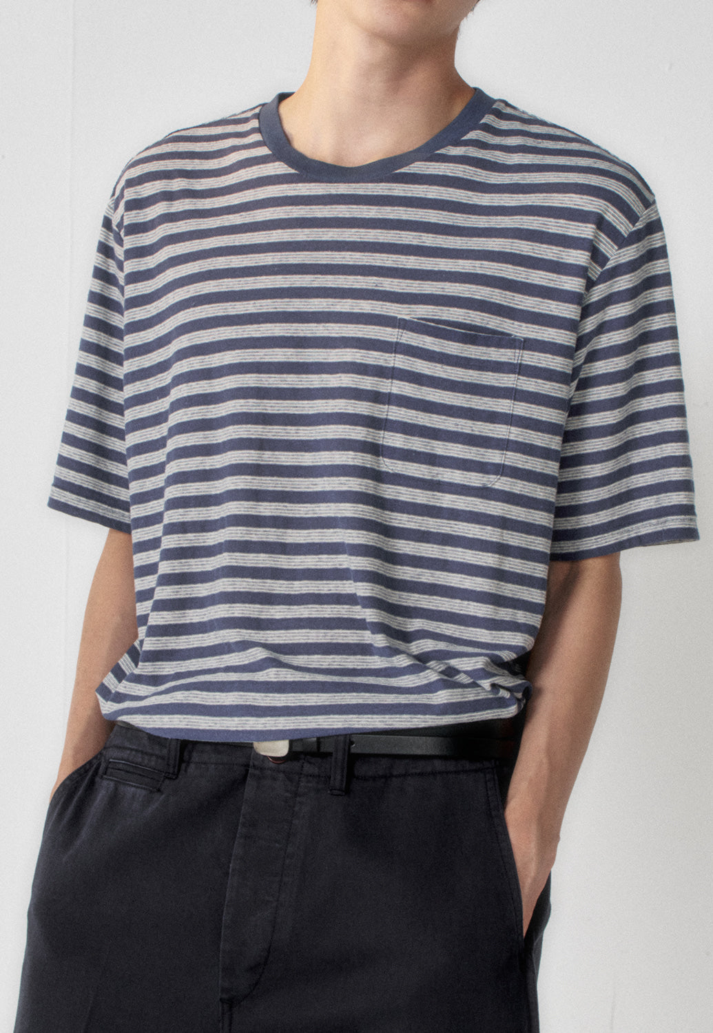 Art if acts - Linen Stripe Pocket Tee (Navy) product image 5 | TRAB K-Fashion Australia