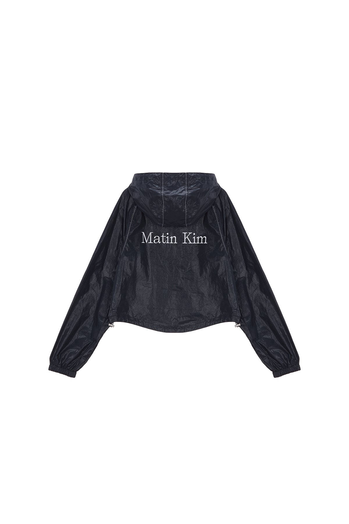 Matin Kim - Matin Crop Hoody Coating Jumper (Navy) product image 1 | TRAB K-Fashion Australia