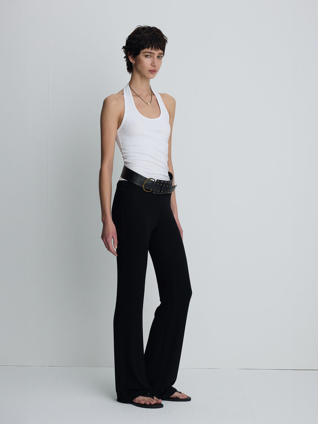 Tonywack - Tencel Ribbed Flared Pants (Black) product image 1 | TRAB K-Fashion Australia