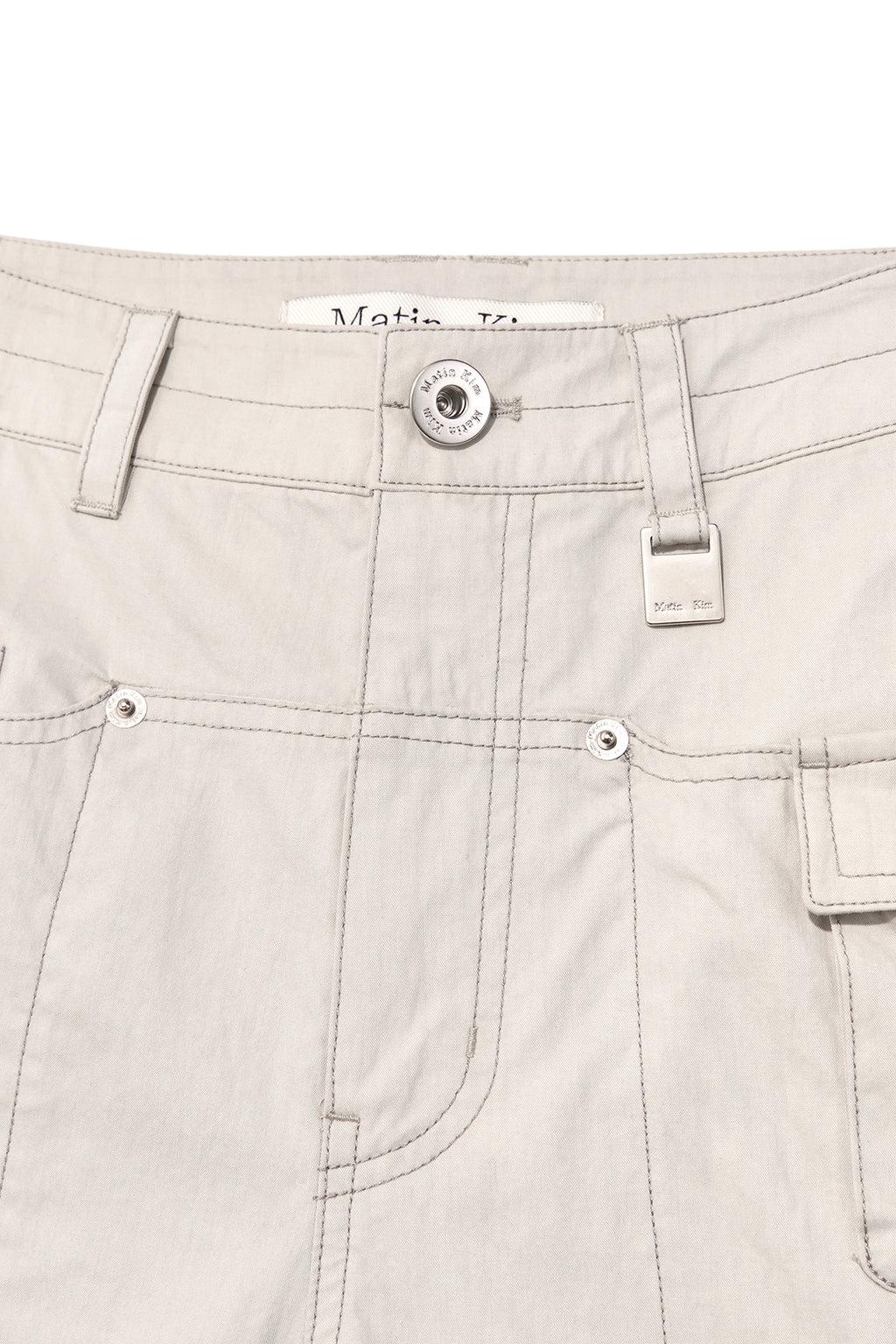 Matin Kim - Snap Pocket Point Fatigue Pants (Grey) product image 3 | TRAB K-Fashion Australia