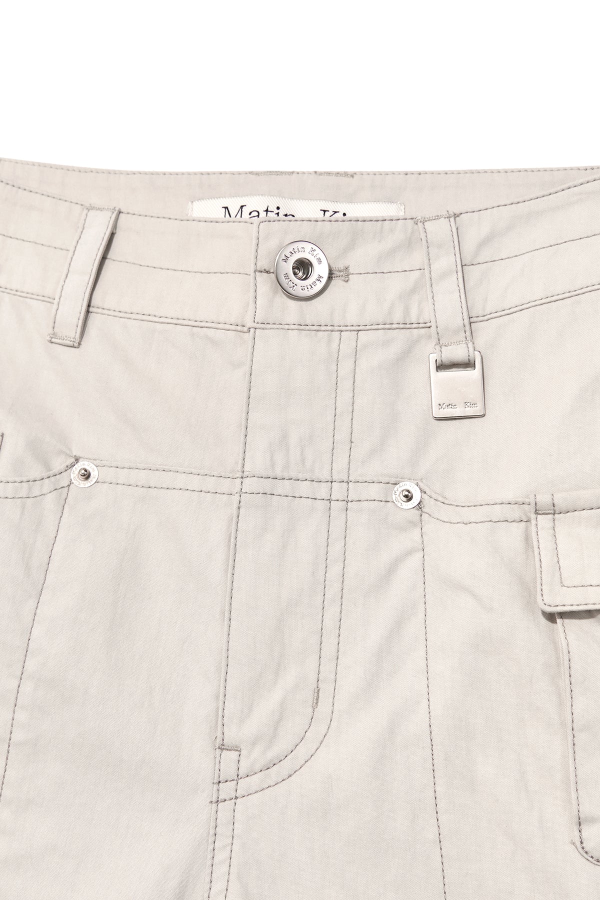 Matin Kim - Snap Pocket Point Fatigue Pants (Grey) product image 3 | TRAB K-Fashion Australia