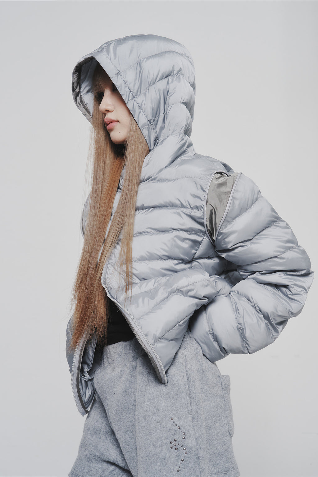 Deinet - Point Wellon Hooded Jacket (Silver) product image 8 | TRAB K-Fashion Australia