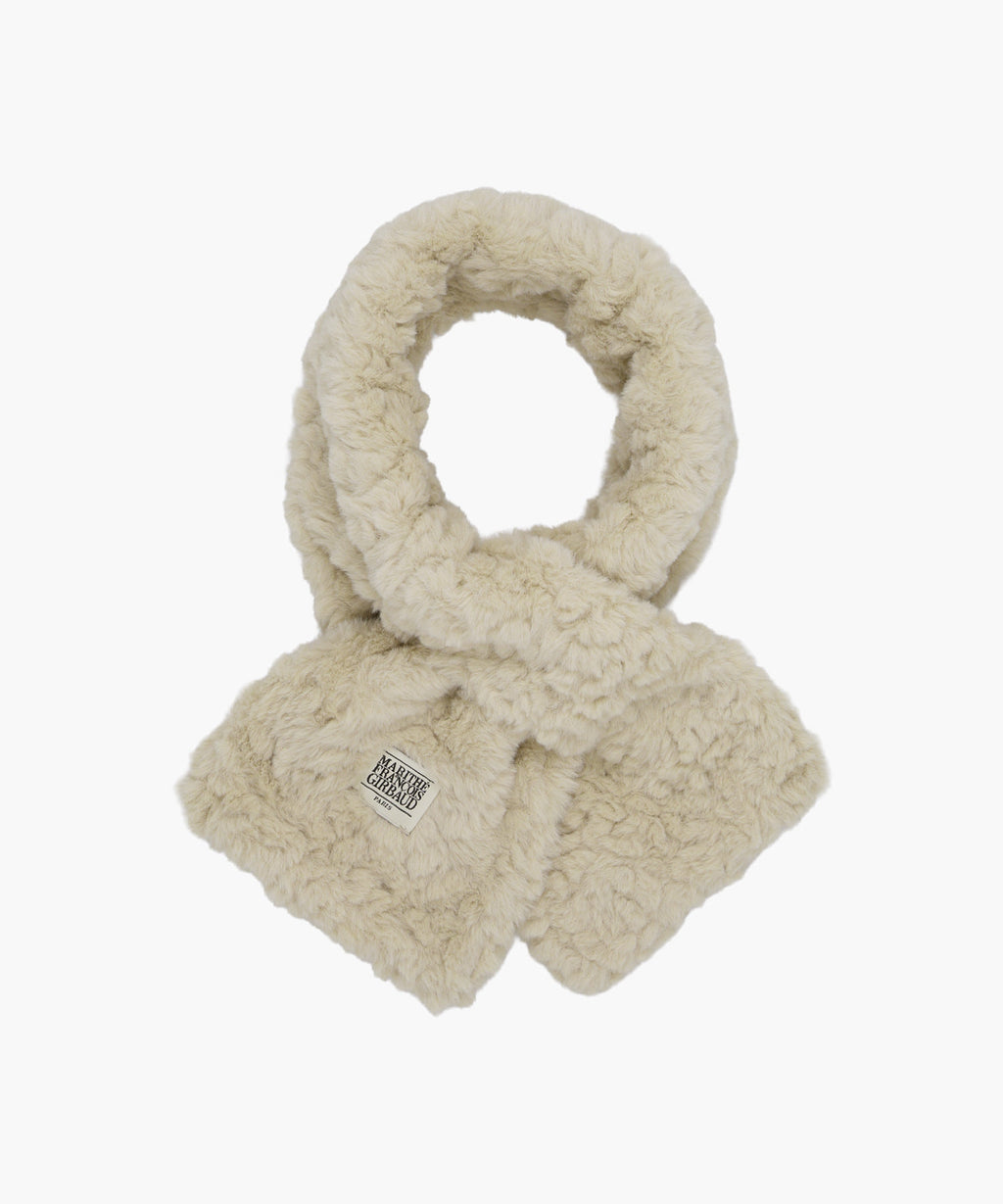 Marithe & Francois Girbaud - Classic Logo Fur Muffler (Beige) product image 1 | TRAB K-Fashion Australia