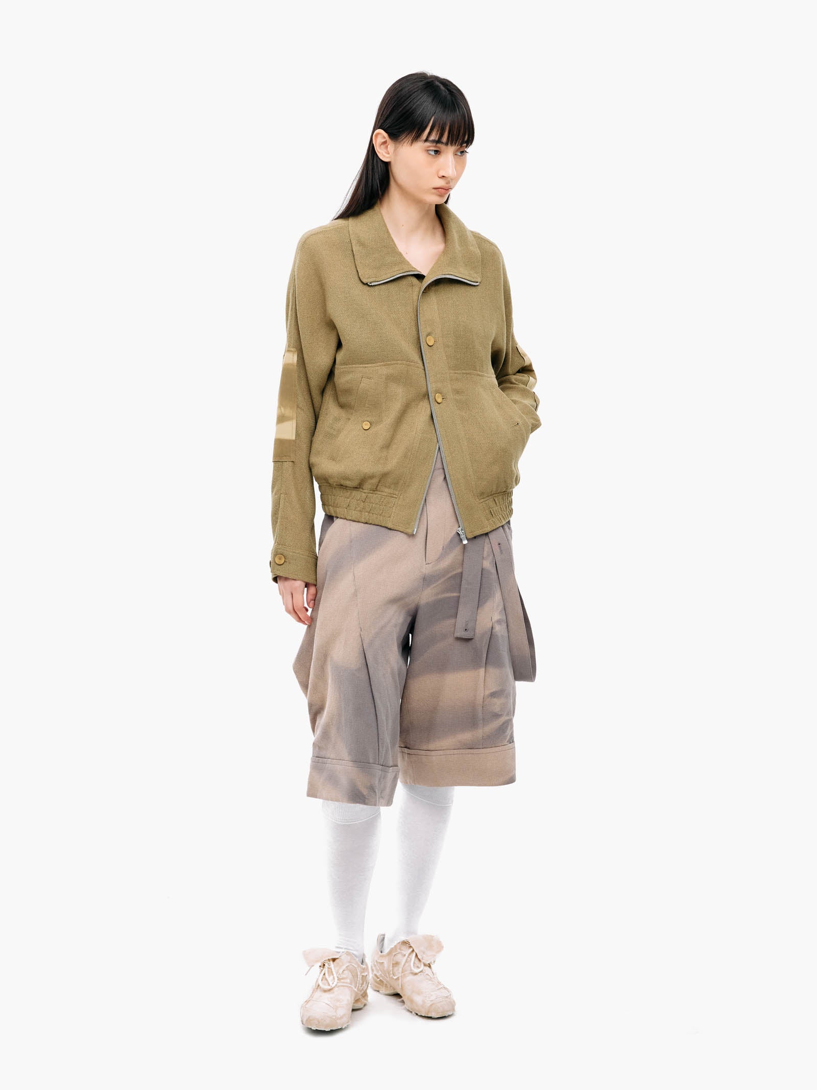 Jiyong Kim - Sun-Bleached Double Front Jacket (Khaki) product image 5 | TRAB K-Fashion Australia