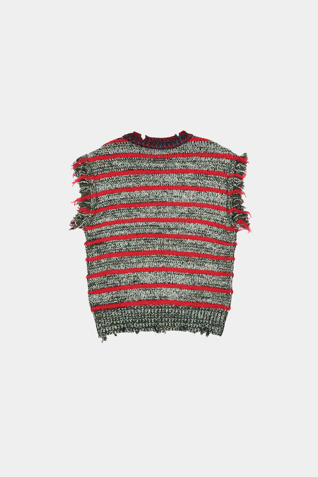 Andersson Bell - Fringe Stripe Wool Crew-Neck Vest (Red/Melange) product image 9 | TRAB K-Fashion Australia