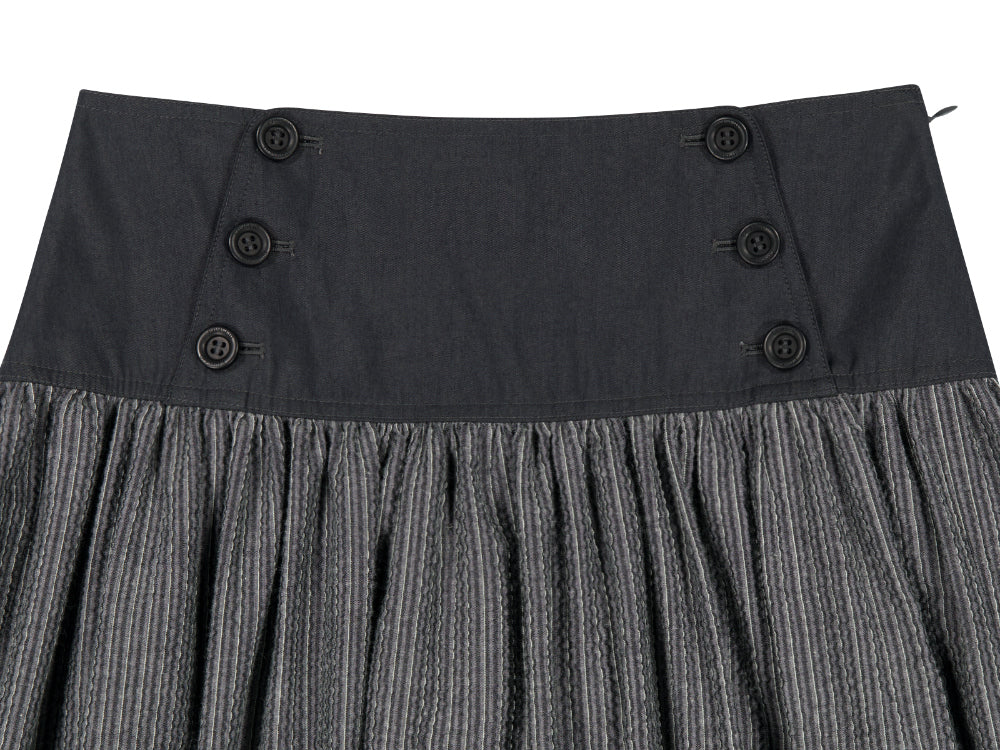 Coyseio - Double Button Stripe Skirt (Black) product image 16 | TRAB K-Fashion Australia