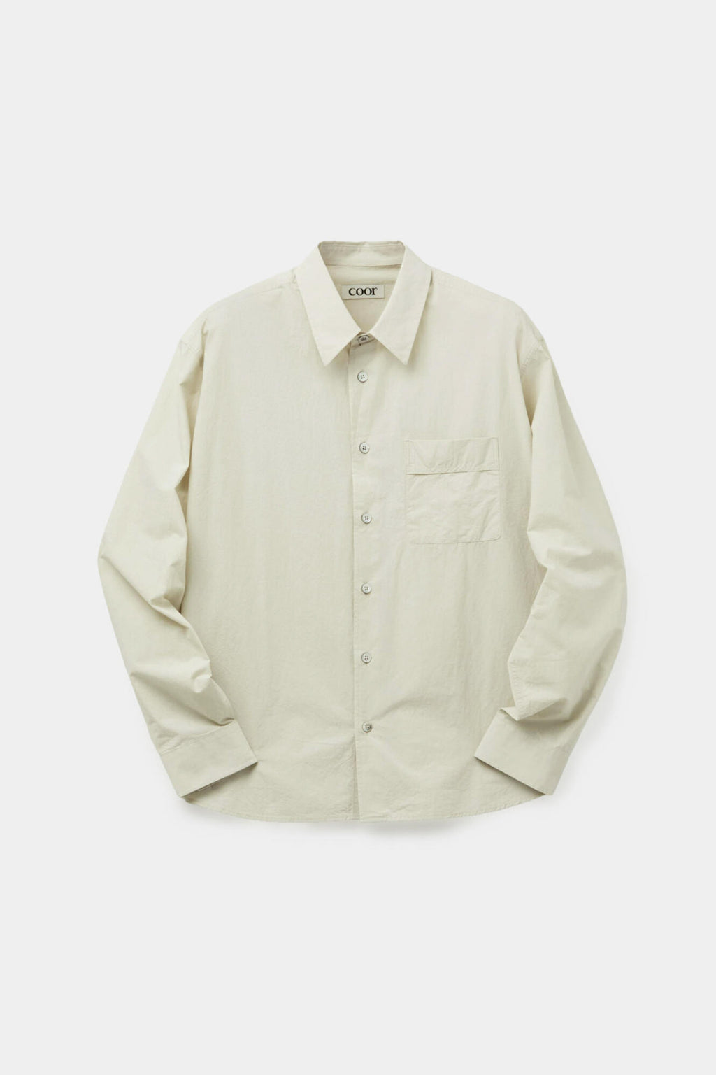 Coor - One-Pocket Garment Cotton Washed Shirt (Light Beige) product image 1 | TRAB K-Fashion Australia