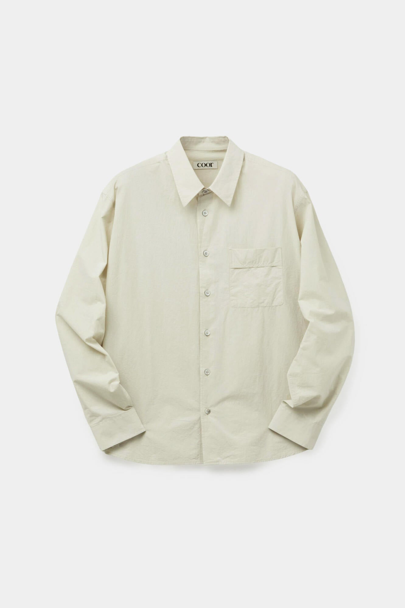 Coor - One-Pocket Garment Cotton Washed Shirt (Light Beige) product image 1 | TRAB K-Fashion Australia