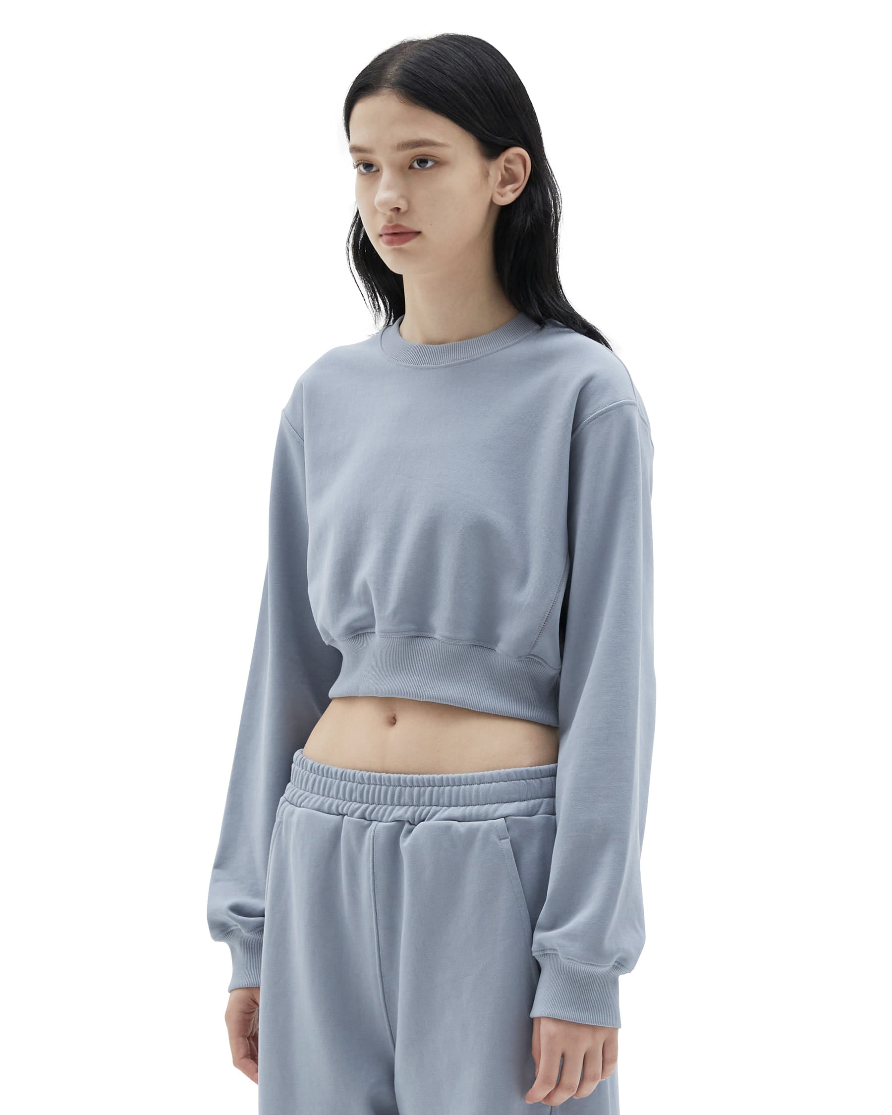 Brownyard - Crop Sweat Shirt (Blue Grey) product image 3 | TRAB K-Fashion Australia