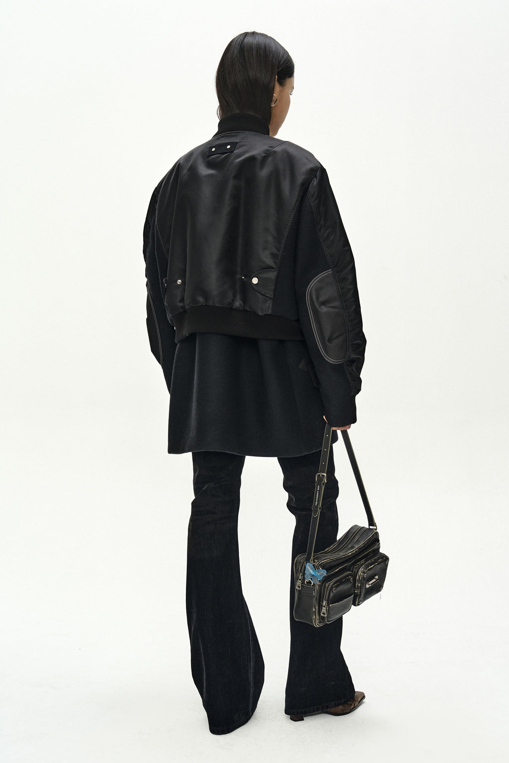 Andersson Bell - Unisex Deconstructed Layered Bomber Coat (Black) product image 6 | TRAB K-Fashion Australia