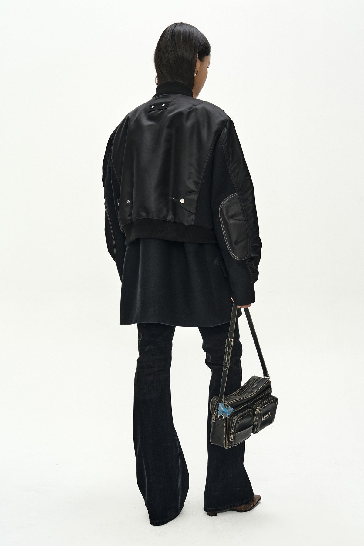 Andersson Bell - Unisex Deconstructed Layered Bomber Coat (Black) product image 6 | TRAB K-Fashion Australia